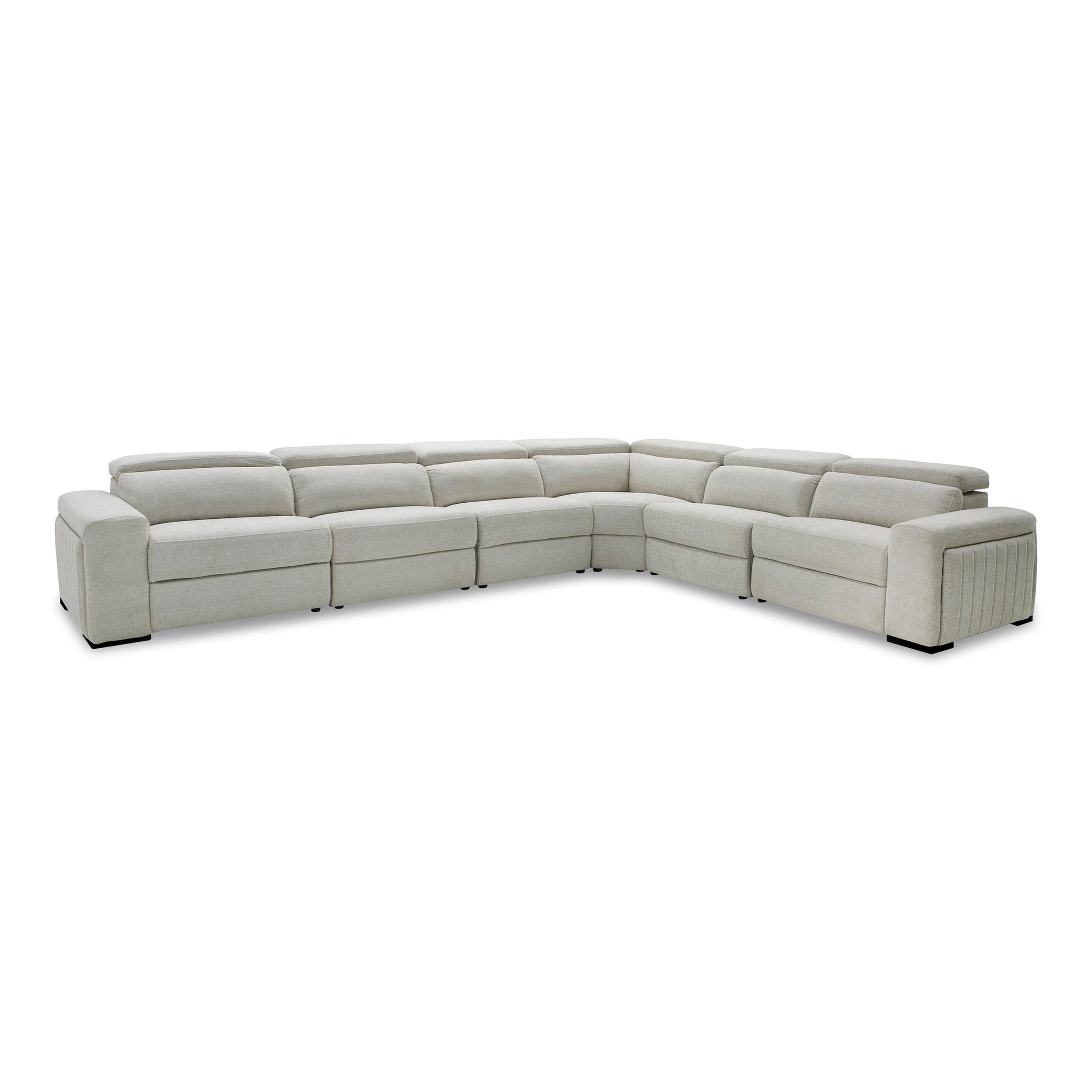 Gering Modern Fabric Sectional Sofa With 2 Power Recliners