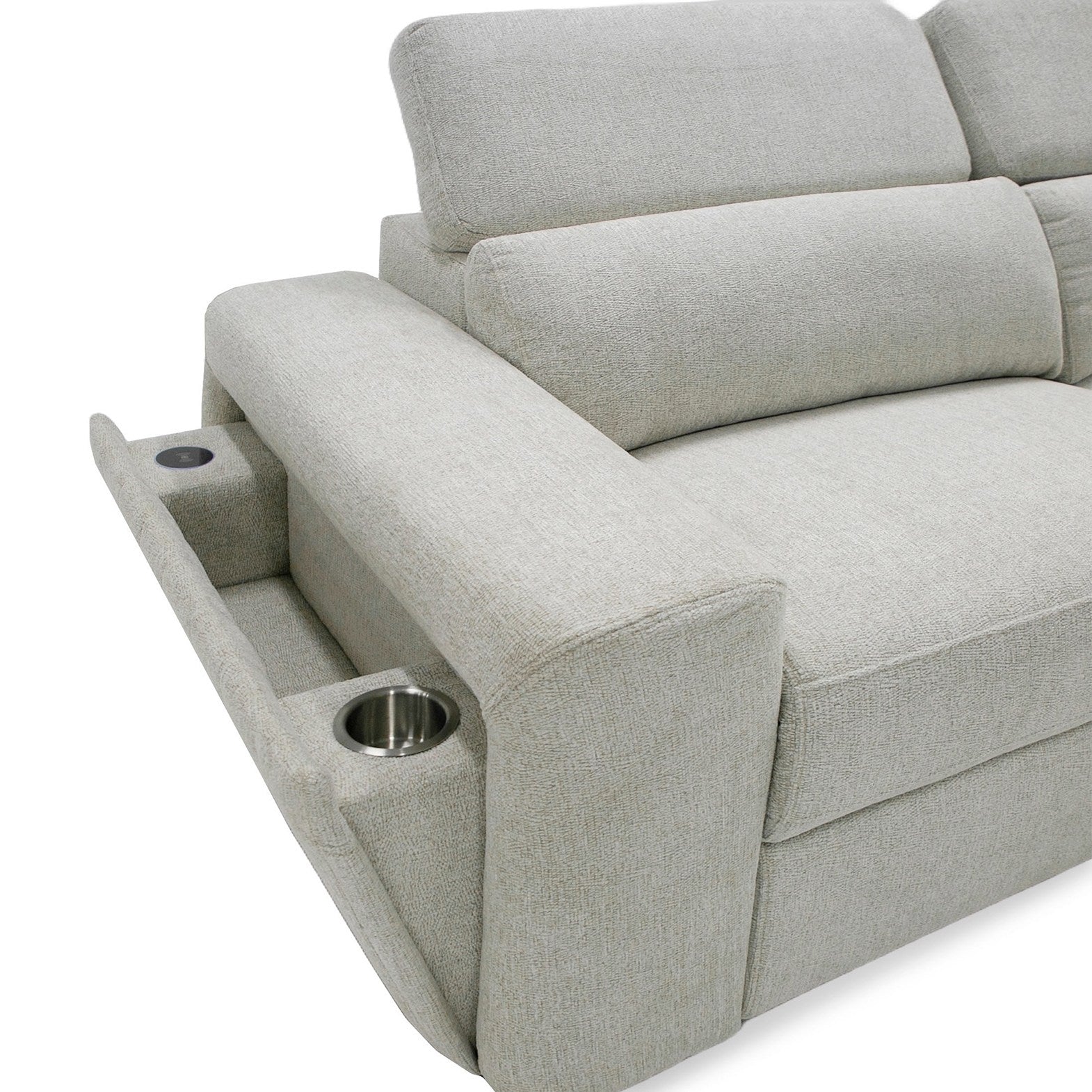 Gering Modern Fabric Sectional Sofa With 2 Power Recliners