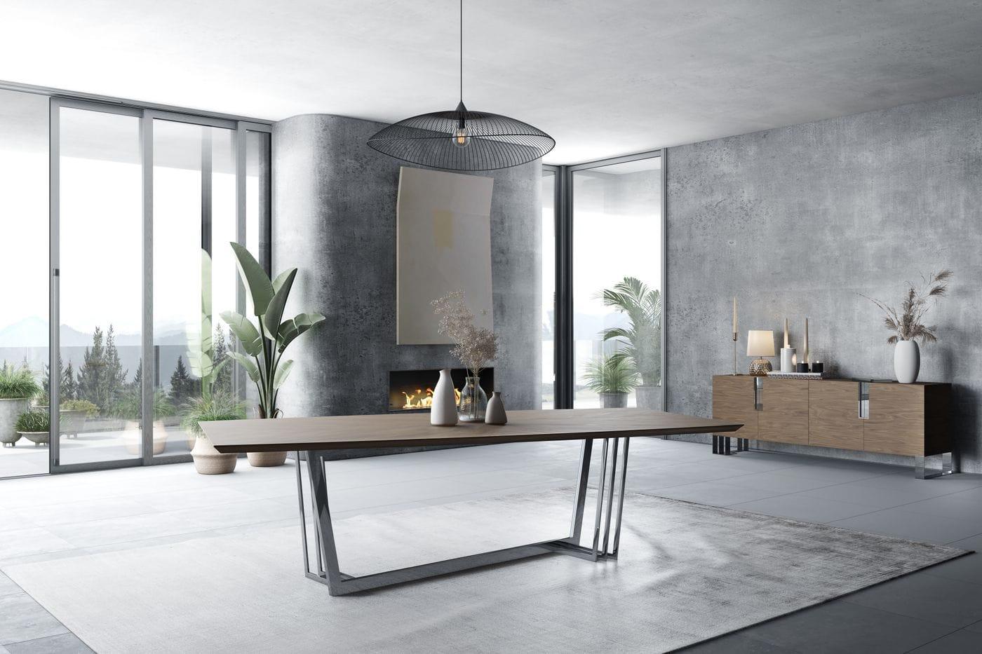 Modrest Gilroy Modern Stainless Steel Dining Table