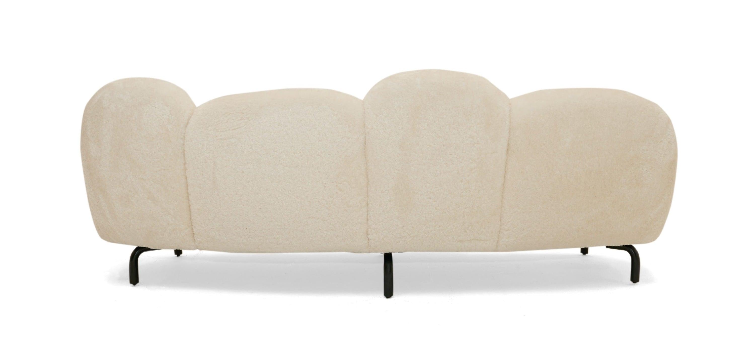 Glaster Contemporary Sherpa 88" Bubble Sofa