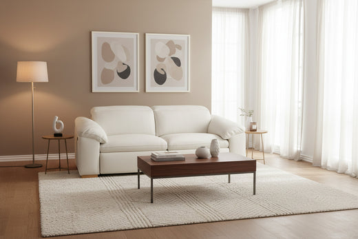 Gregory Modern Leather Sofa w/ 2 Recliners