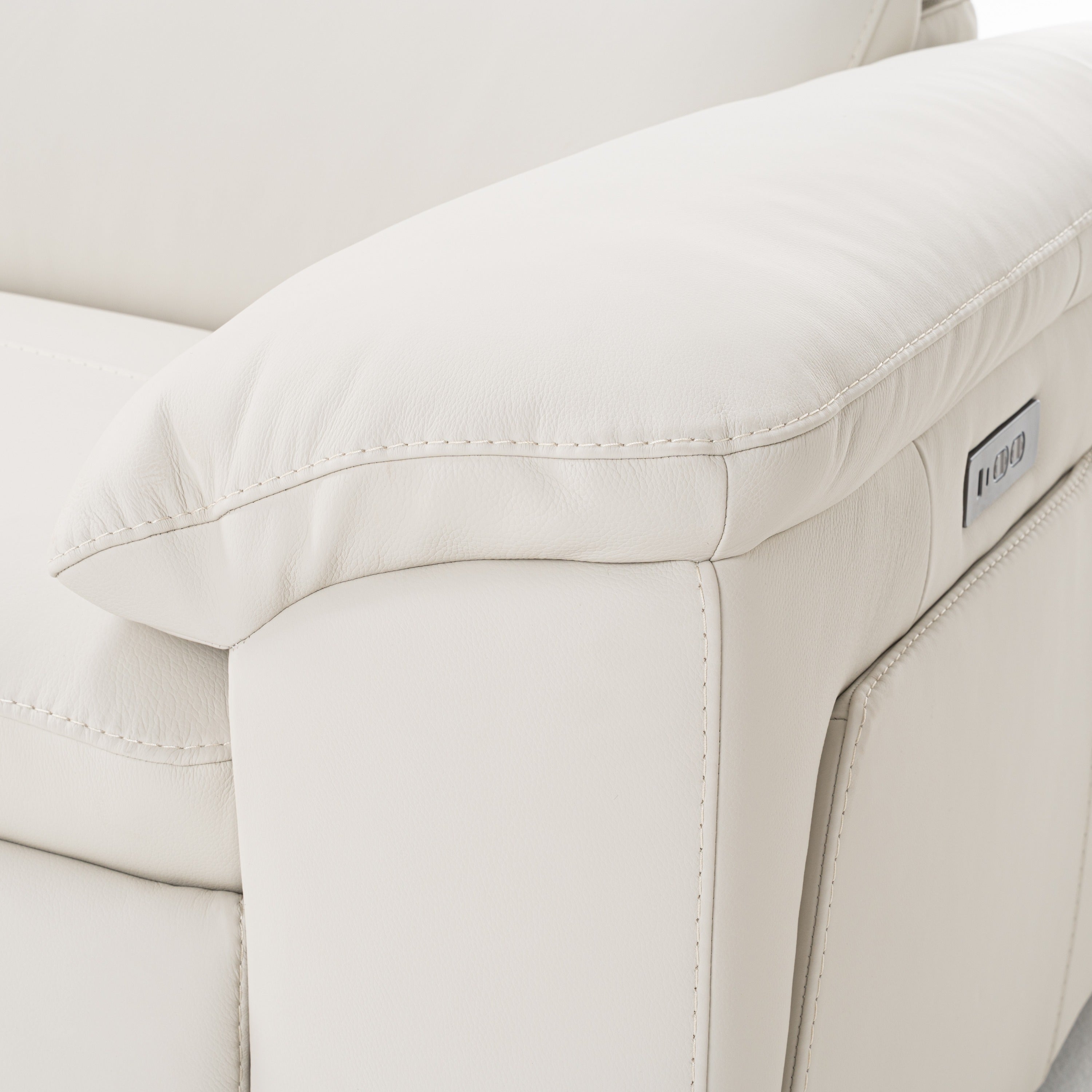 Gregory Modern Leather Sofa w/ 2 Recliners