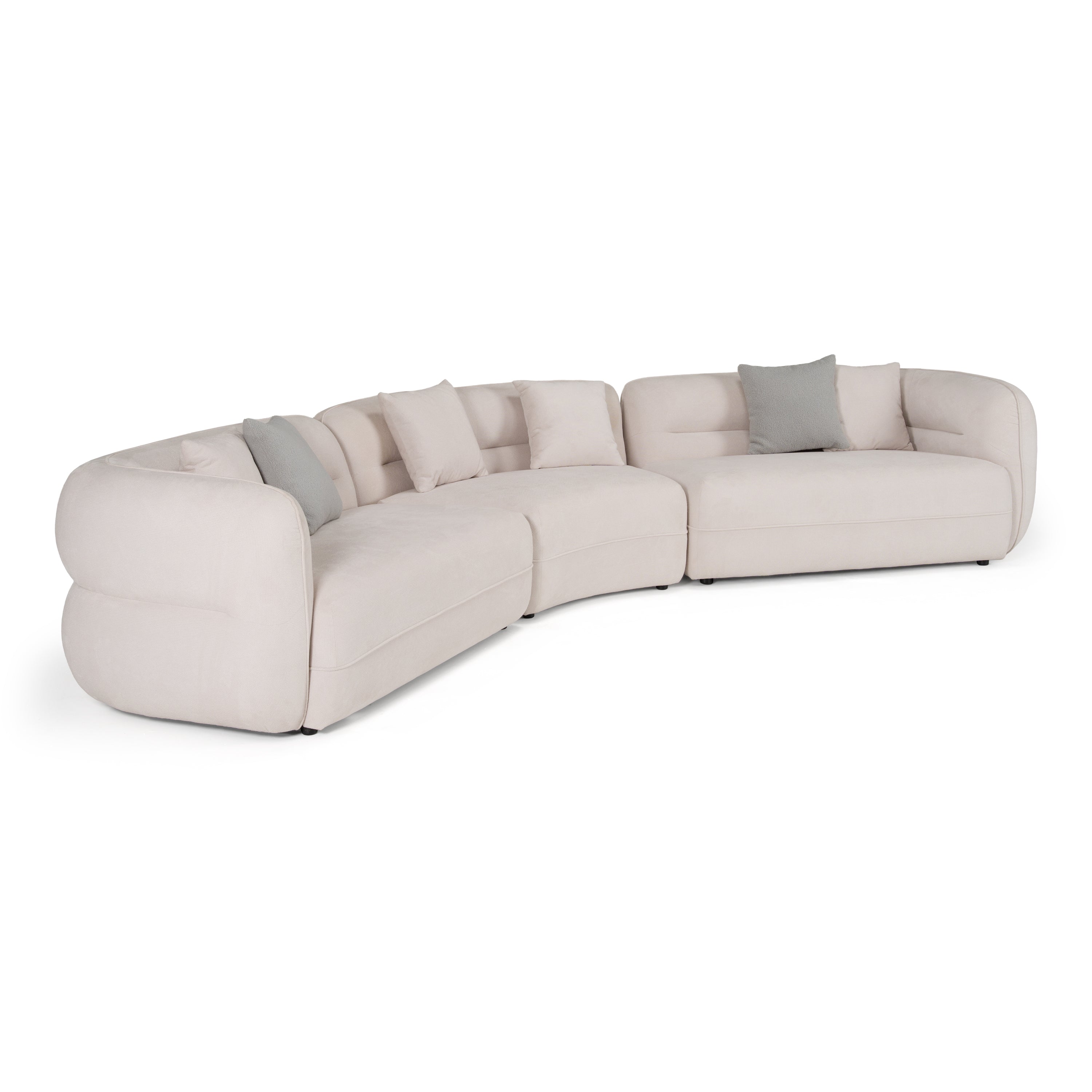 Nomad Modern Fabric Curved Sectional Sofa