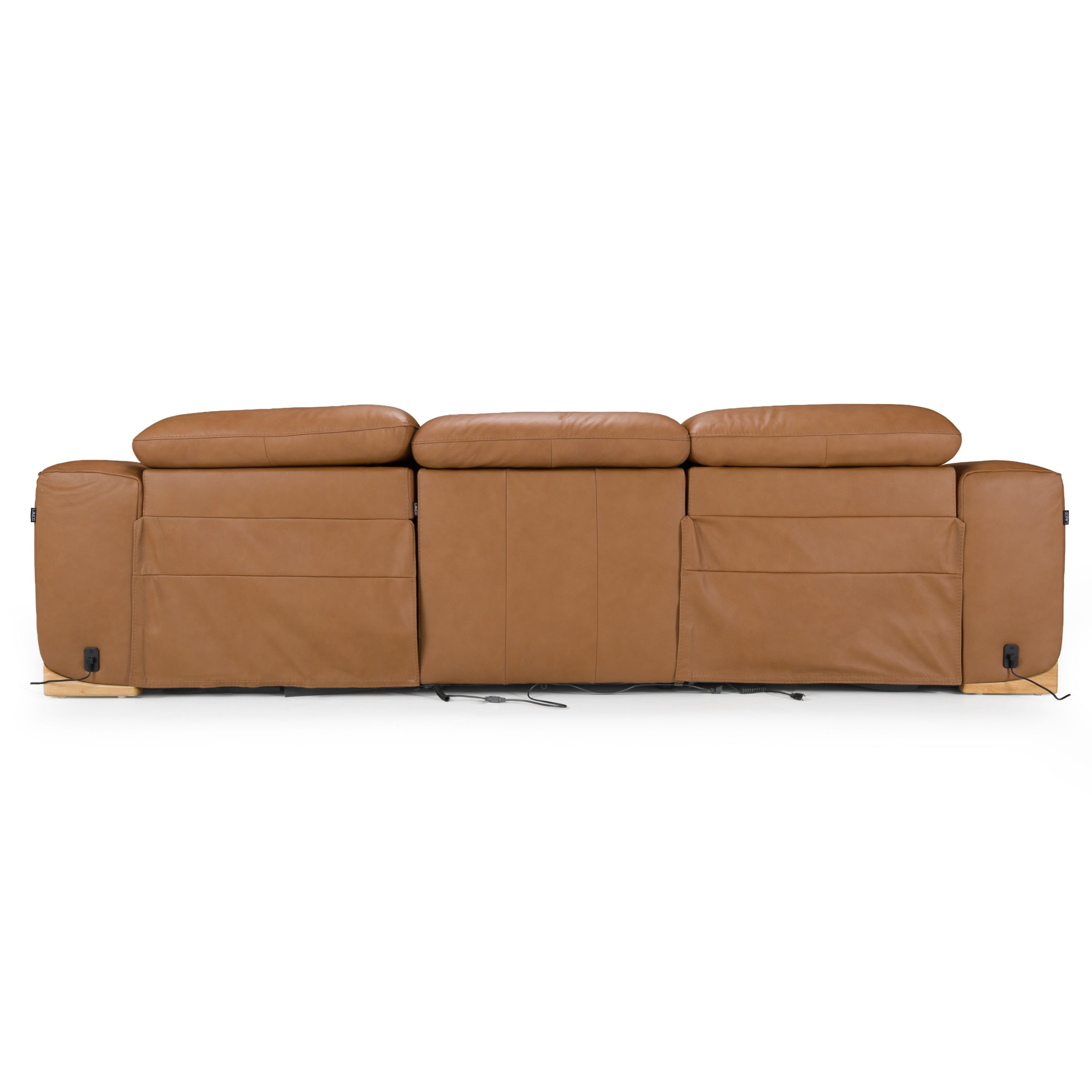 Hagerty Modern Leather Sofa with 2 Power Recliners