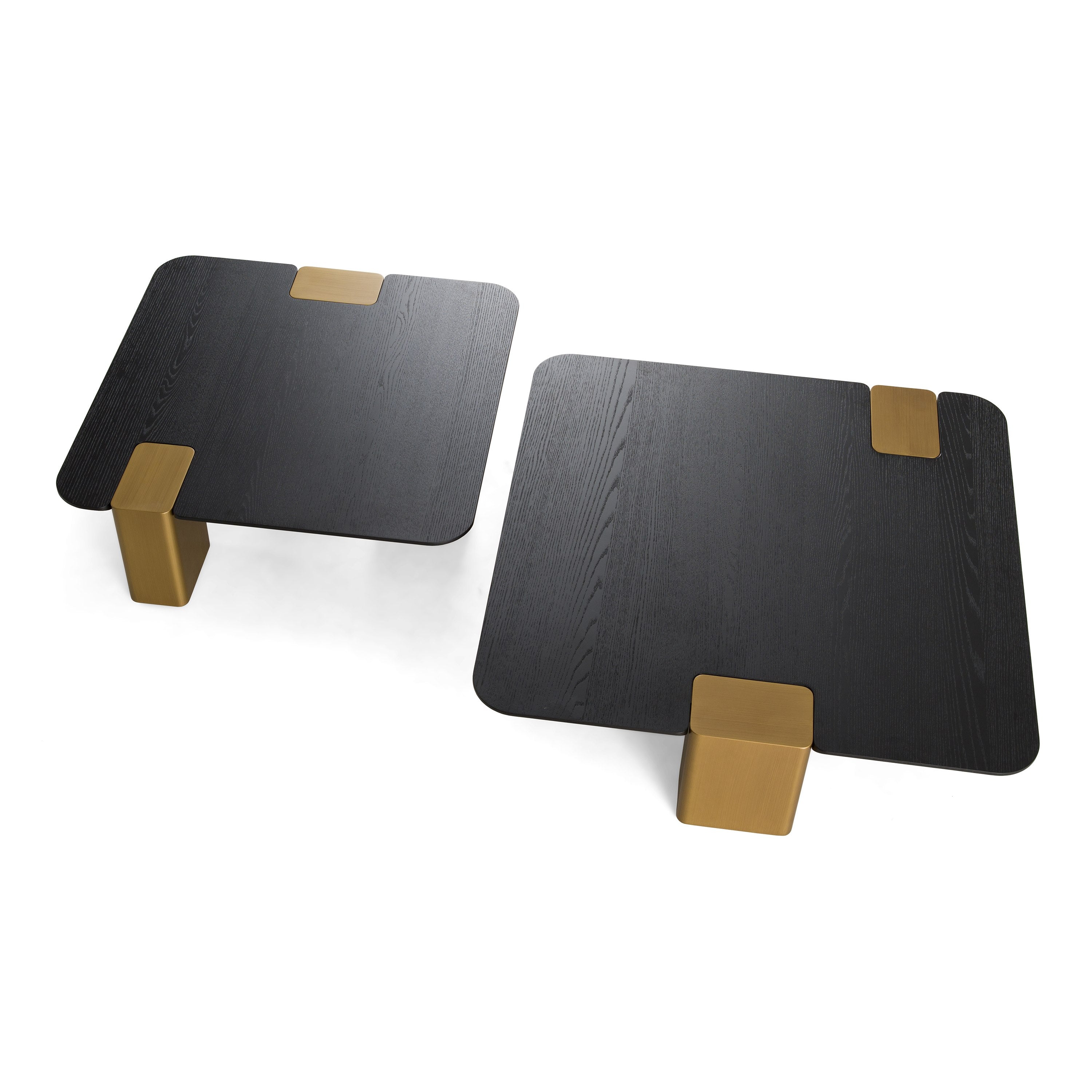 Harold Modern Brushed Square Nesting Coffee Table Set