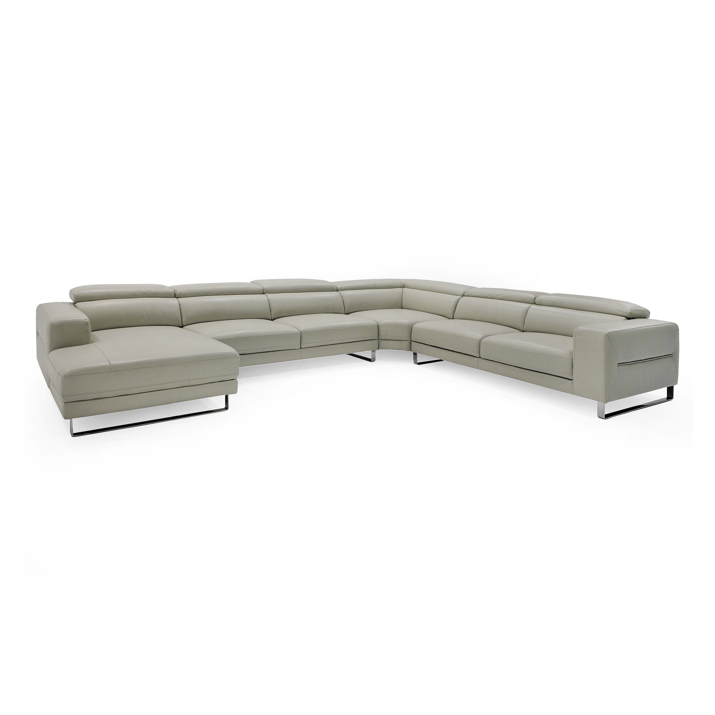Hawkey Contemporary Leather LAF Chaise Sectional Sofa