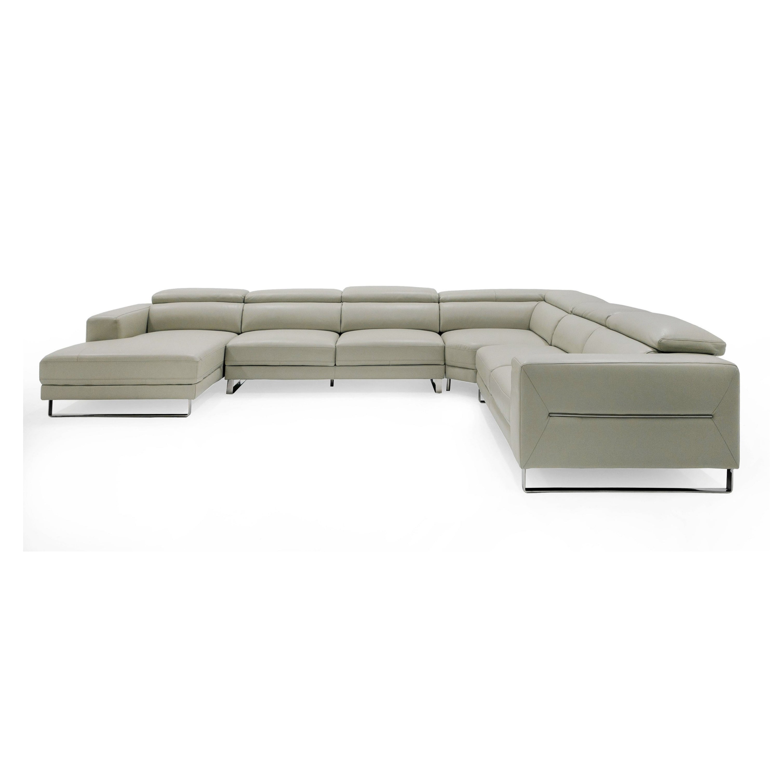 Hawkey Contemporary Leather LAF Chaise Sectional Sofa