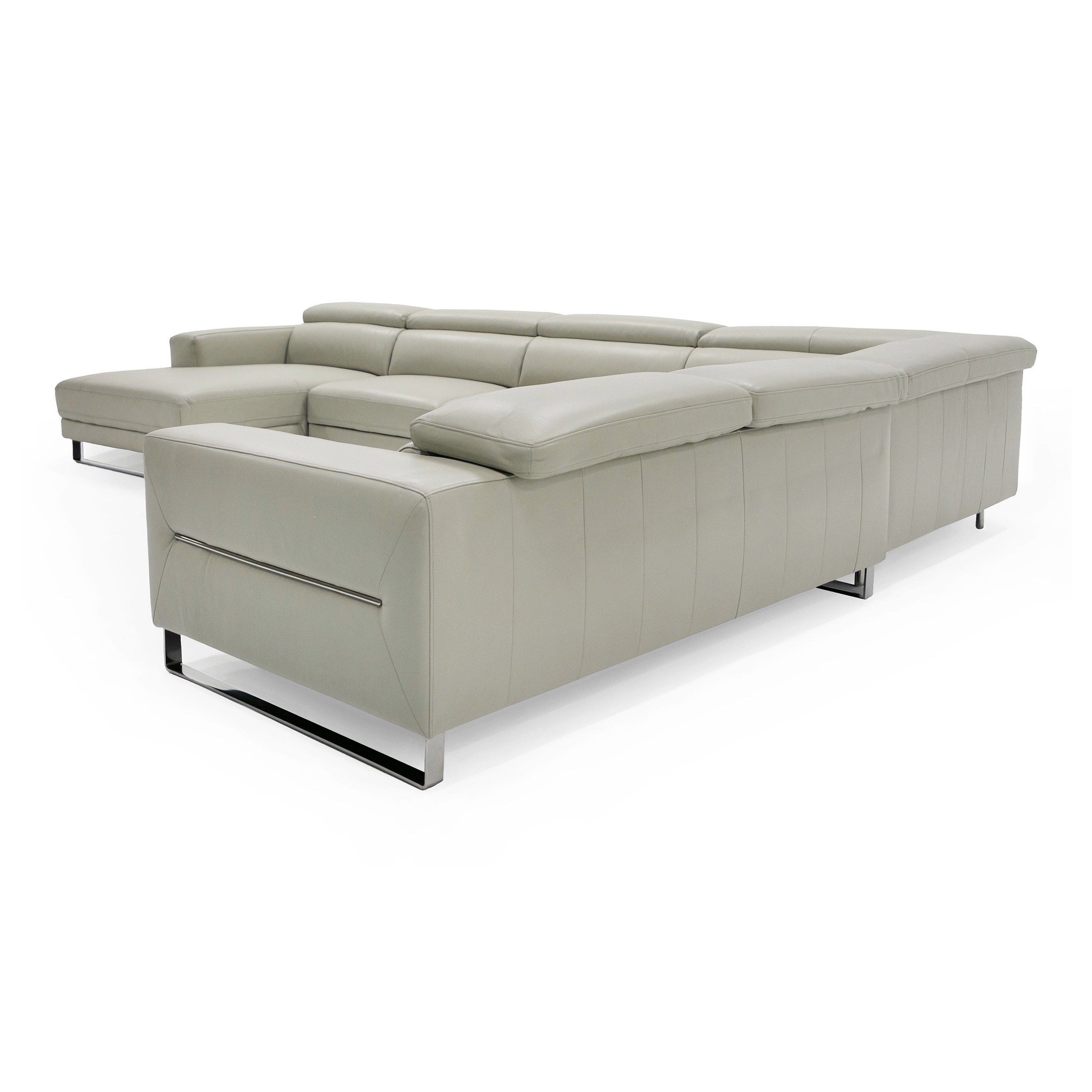 Hawkey Contemporary Leather LAF Chaise Sectional Sofa