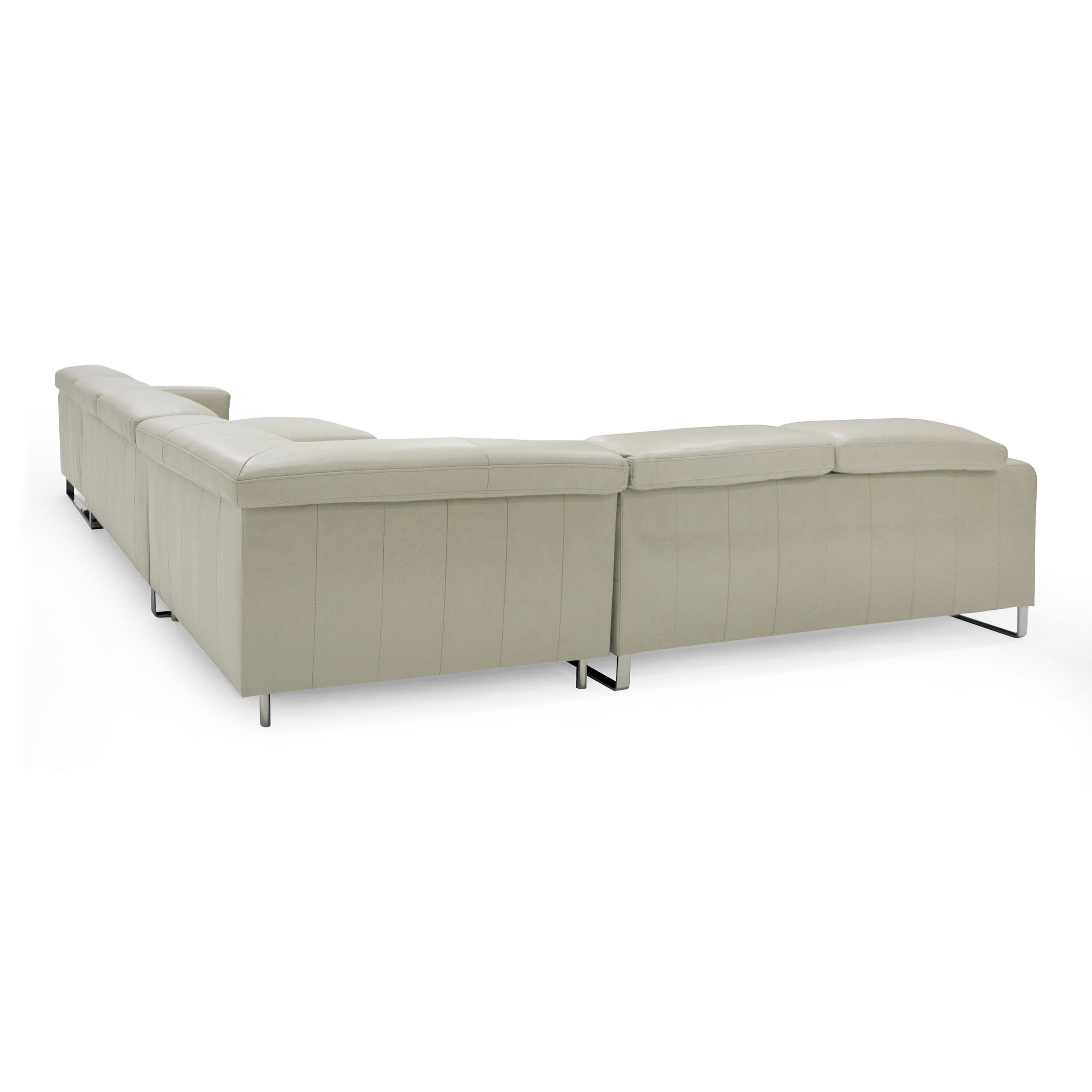 Hawkey Contemporary Leather LAF Chaise Sectional Sofa