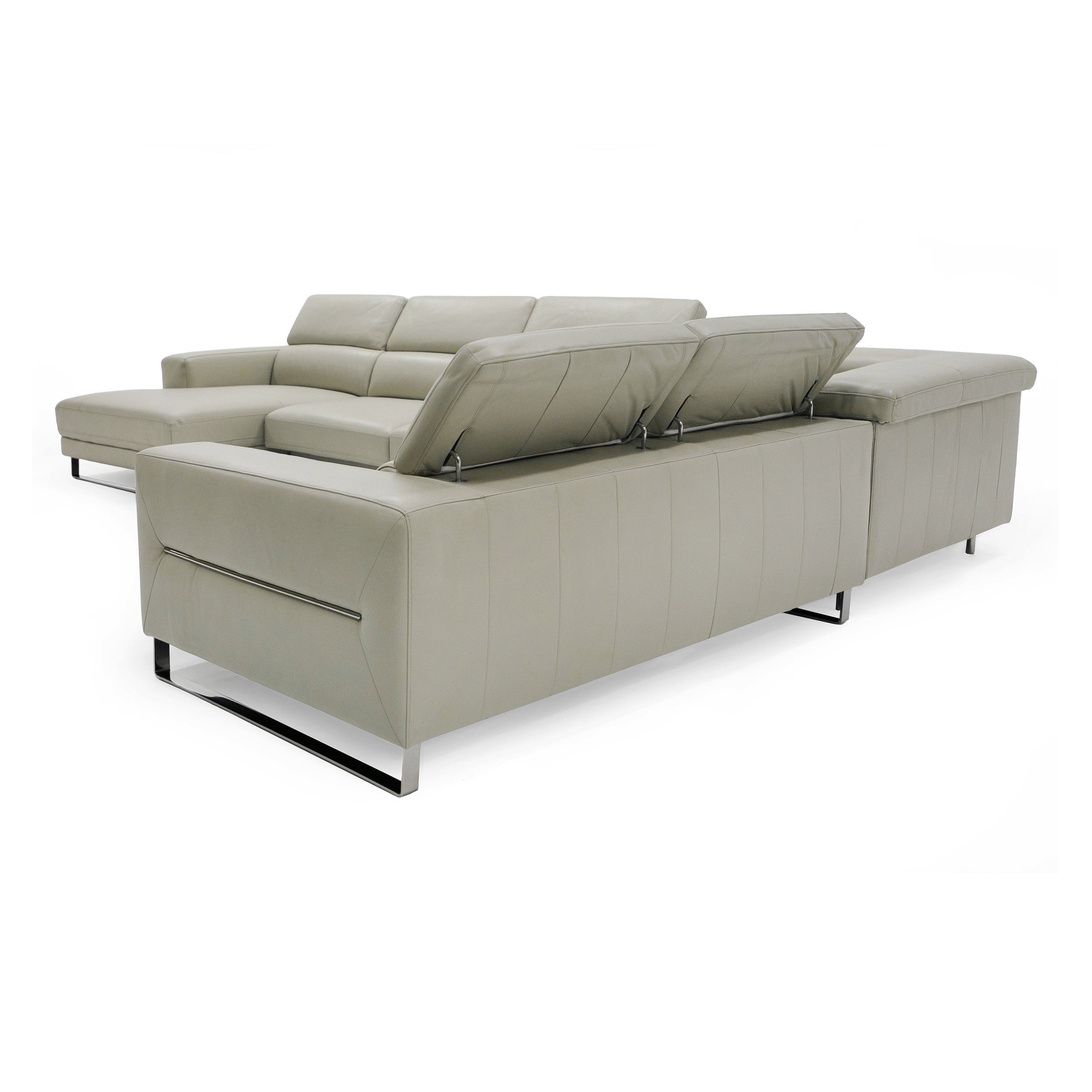 Hawkey Contemporary Leather LAF Chaise Sectional Sofa
