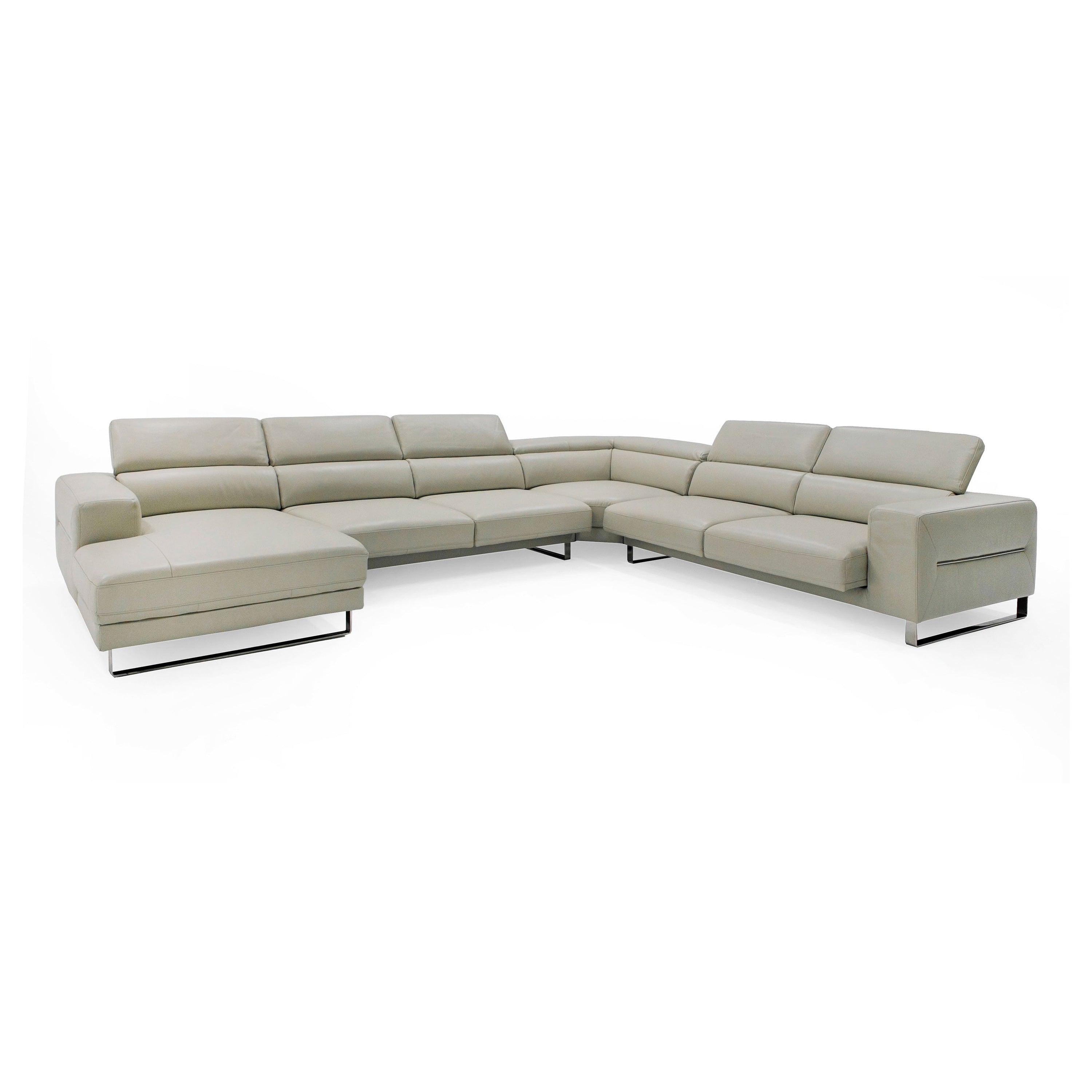 Hawkey Contemporary Leather LAF Chaise Sectional Sofa