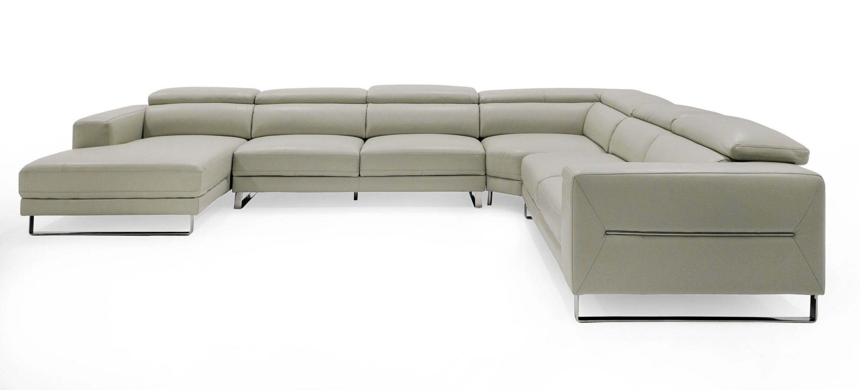 Hawkey Contemporary Leather LAF Chaise Sectional Sofa
