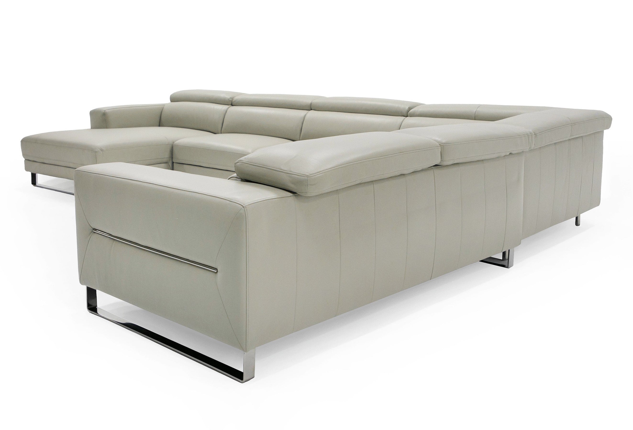 Hawkey Contemporary Leather LAF Chaise Sectional Sofa