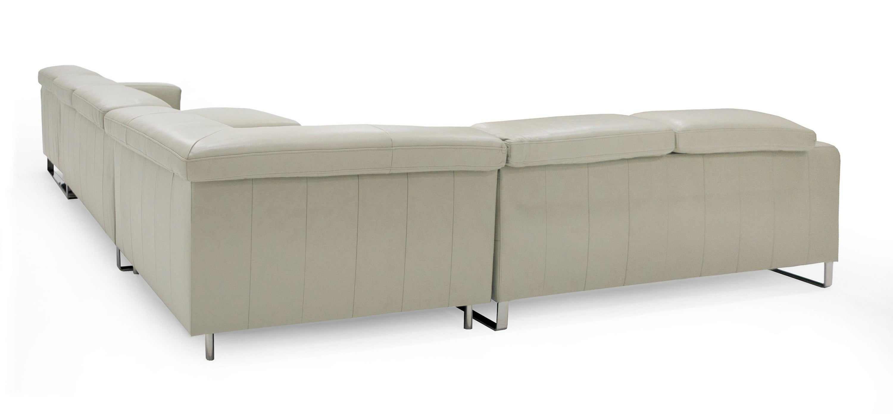 Hawkey Contemporary Leather LAF Chaise Sectional Sofa