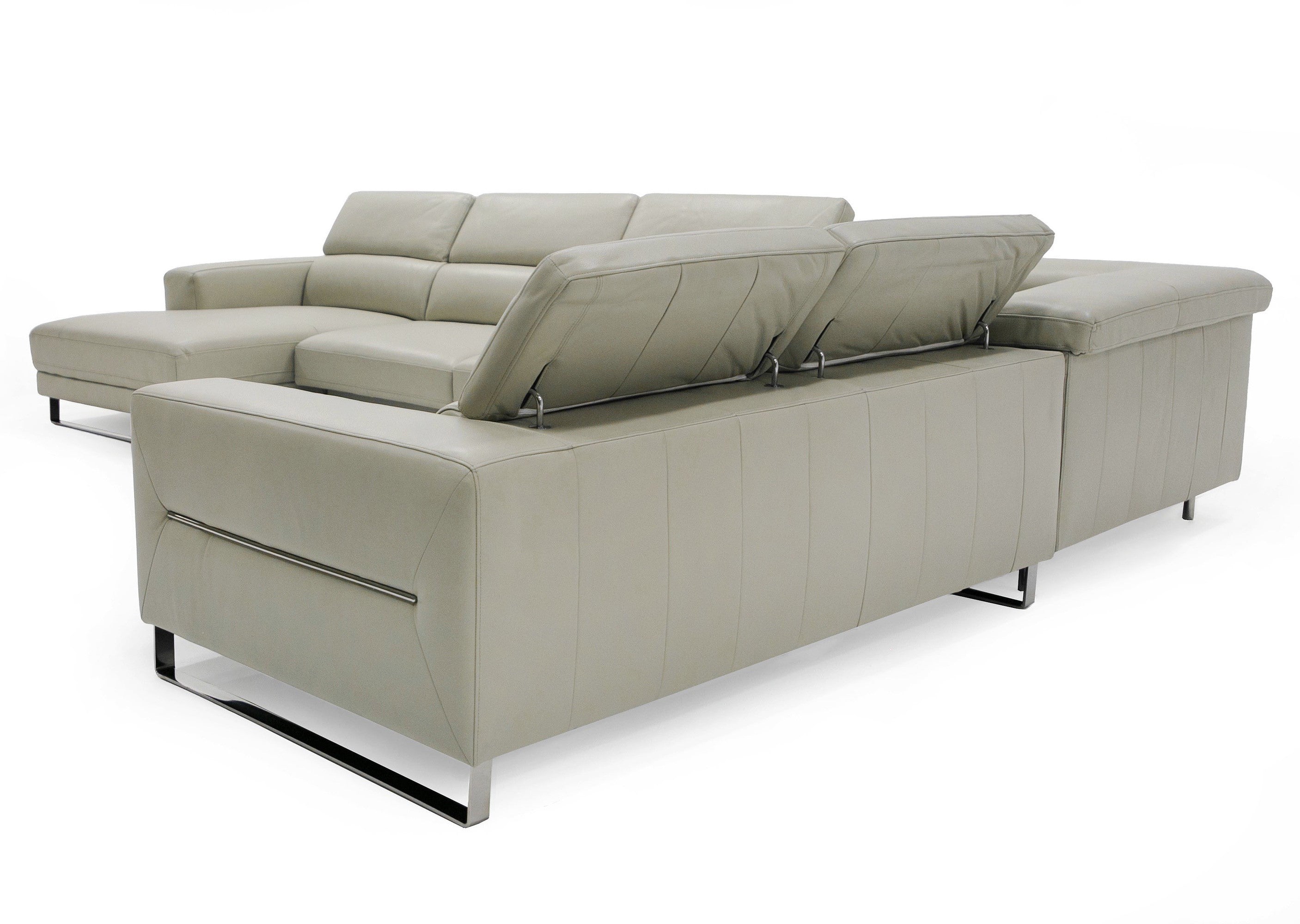 Hawkey Contemporary Leather LAF Chaise Sectional Sofa