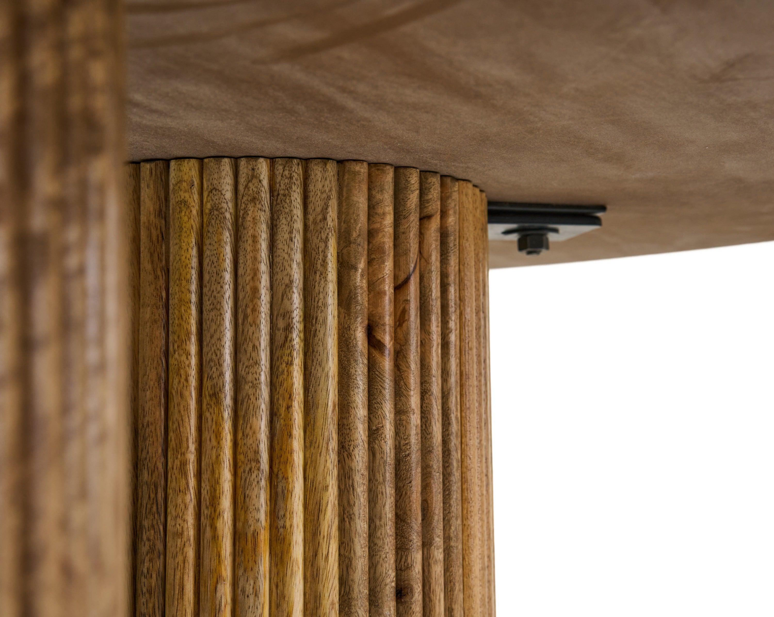 Modrest Hayden Modern Marble Wood Round Dining Table