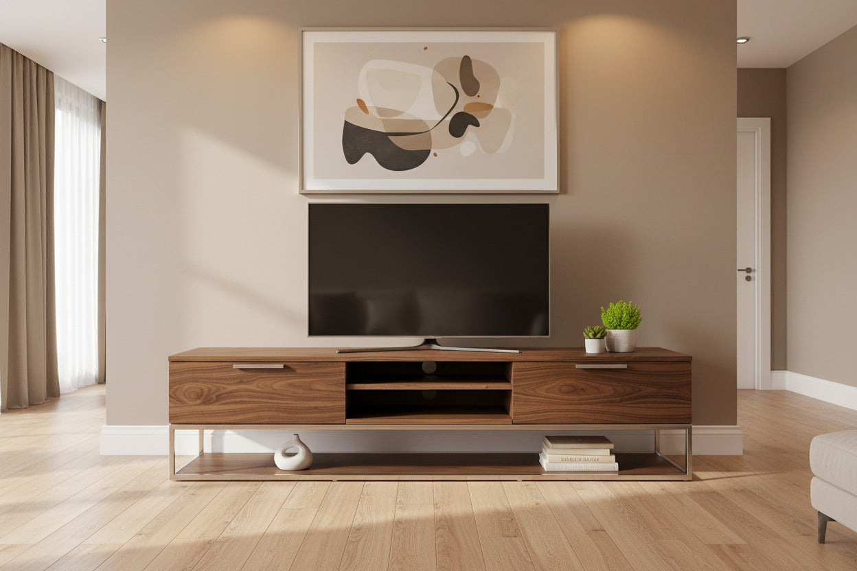 Heloise Modern and Stainless Steel TV Stand
