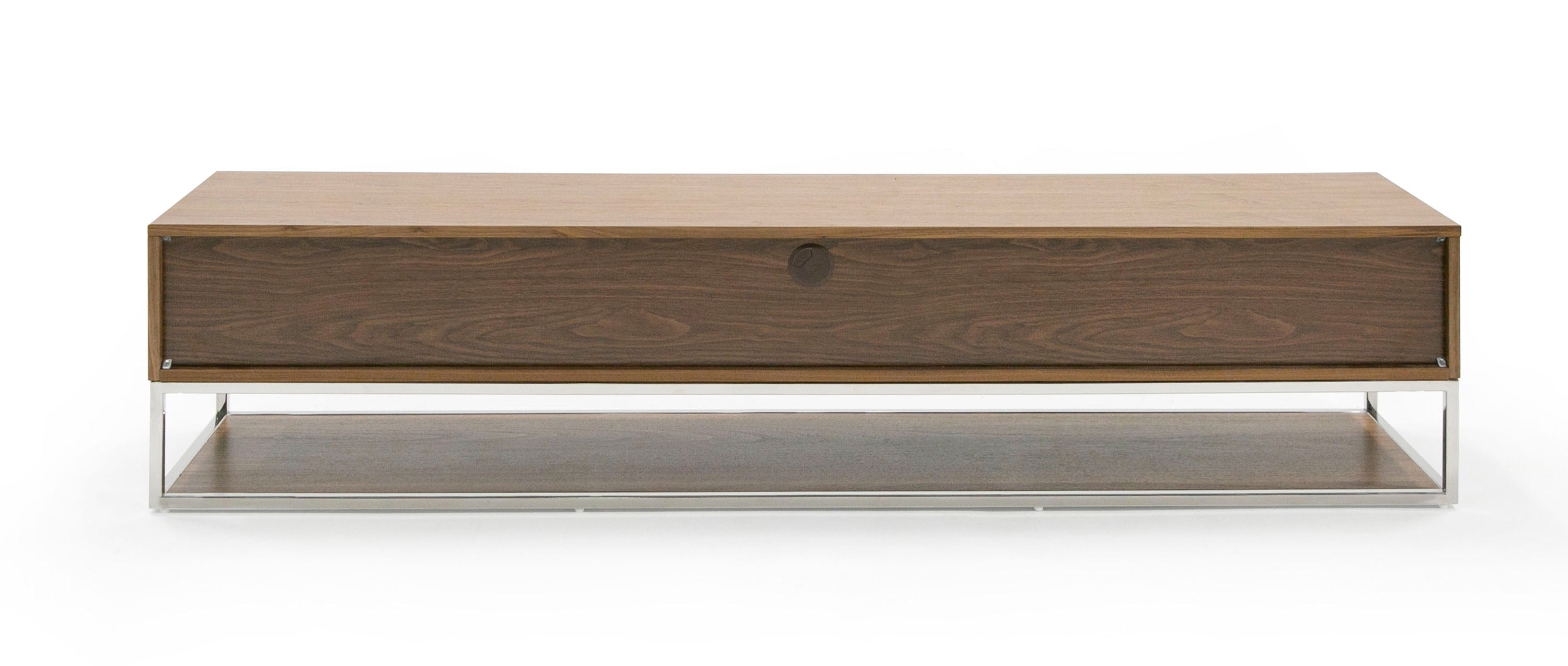 Modrest Heloise - Modern Walnut and Stainless Steel TV Stand-TV Stand-VIG-Wall2Wall Furnishings