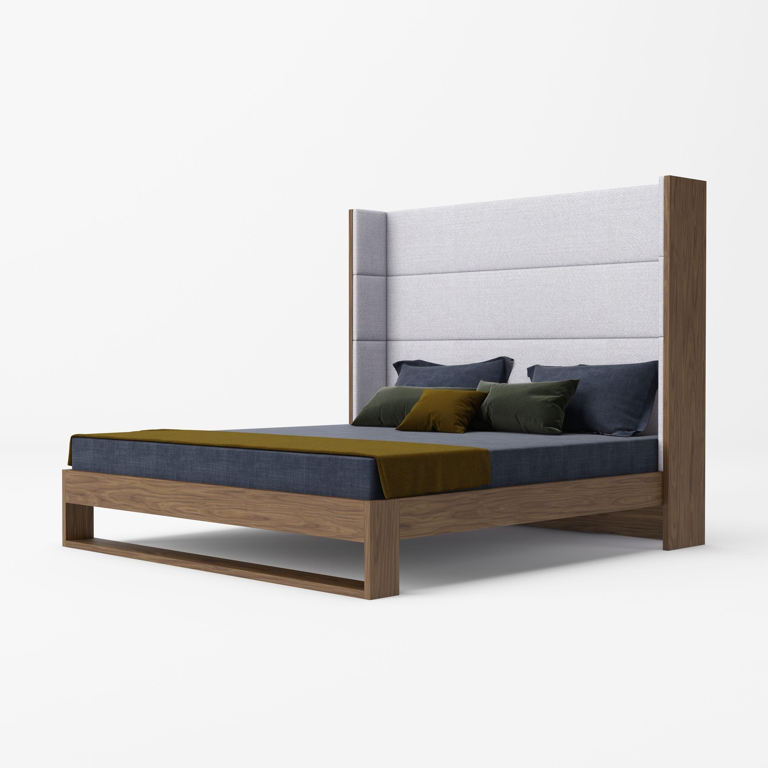 Helenora Contemporary Fabric & Trim Bed