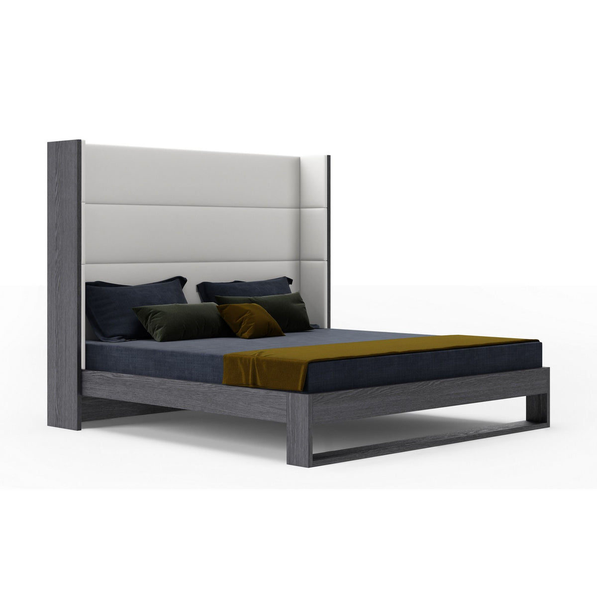 Heloise - Contemporary Leather and Elm 4-Piece Bedroom Set