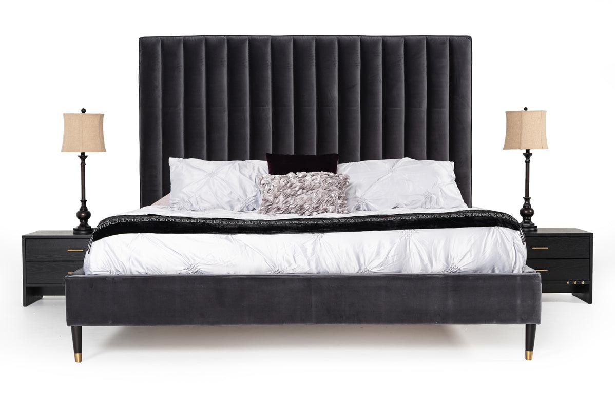 Modrest Hemlock Modern Velvet Bed