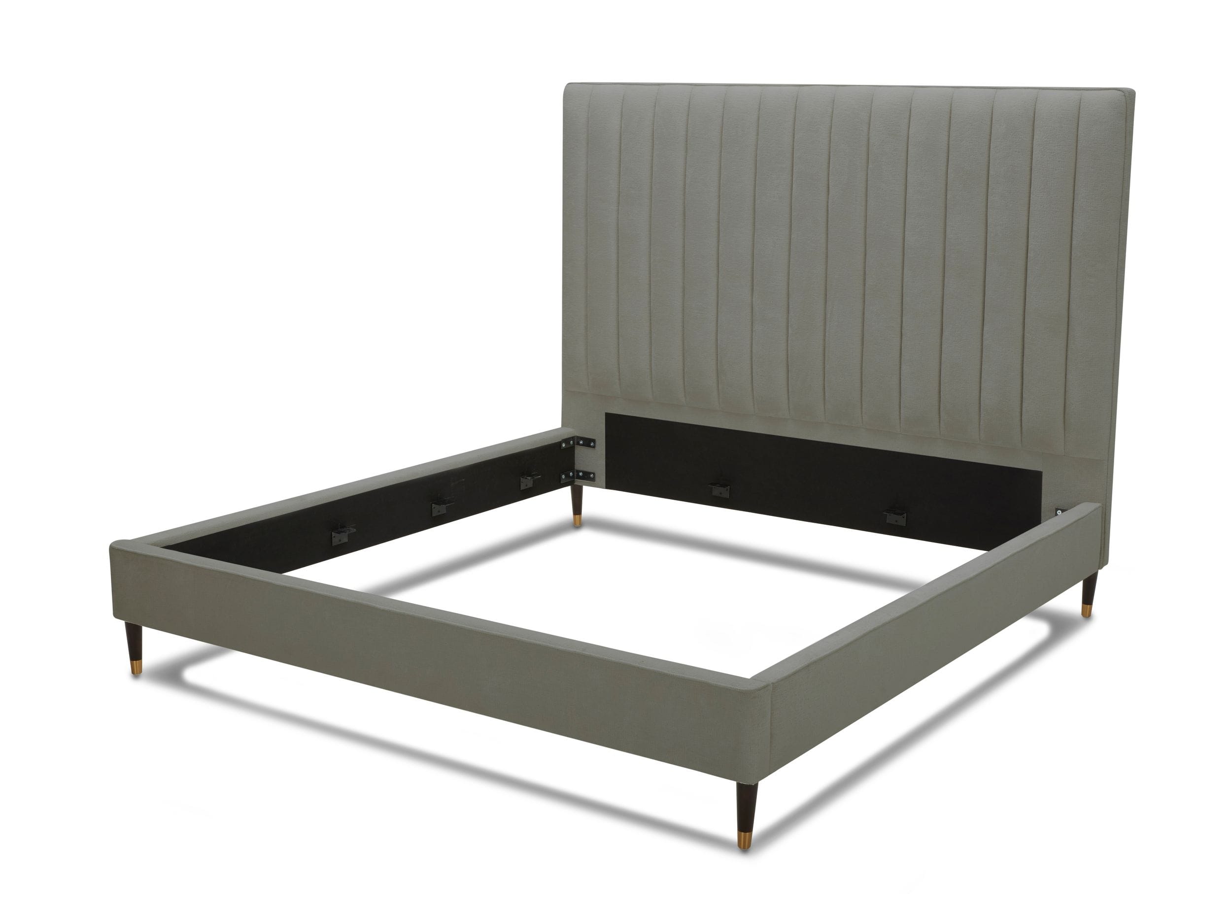 Modrest Hemlock - Modern Grey Velvet Bed-Bed-VIG-Wall2Wall Furnishings