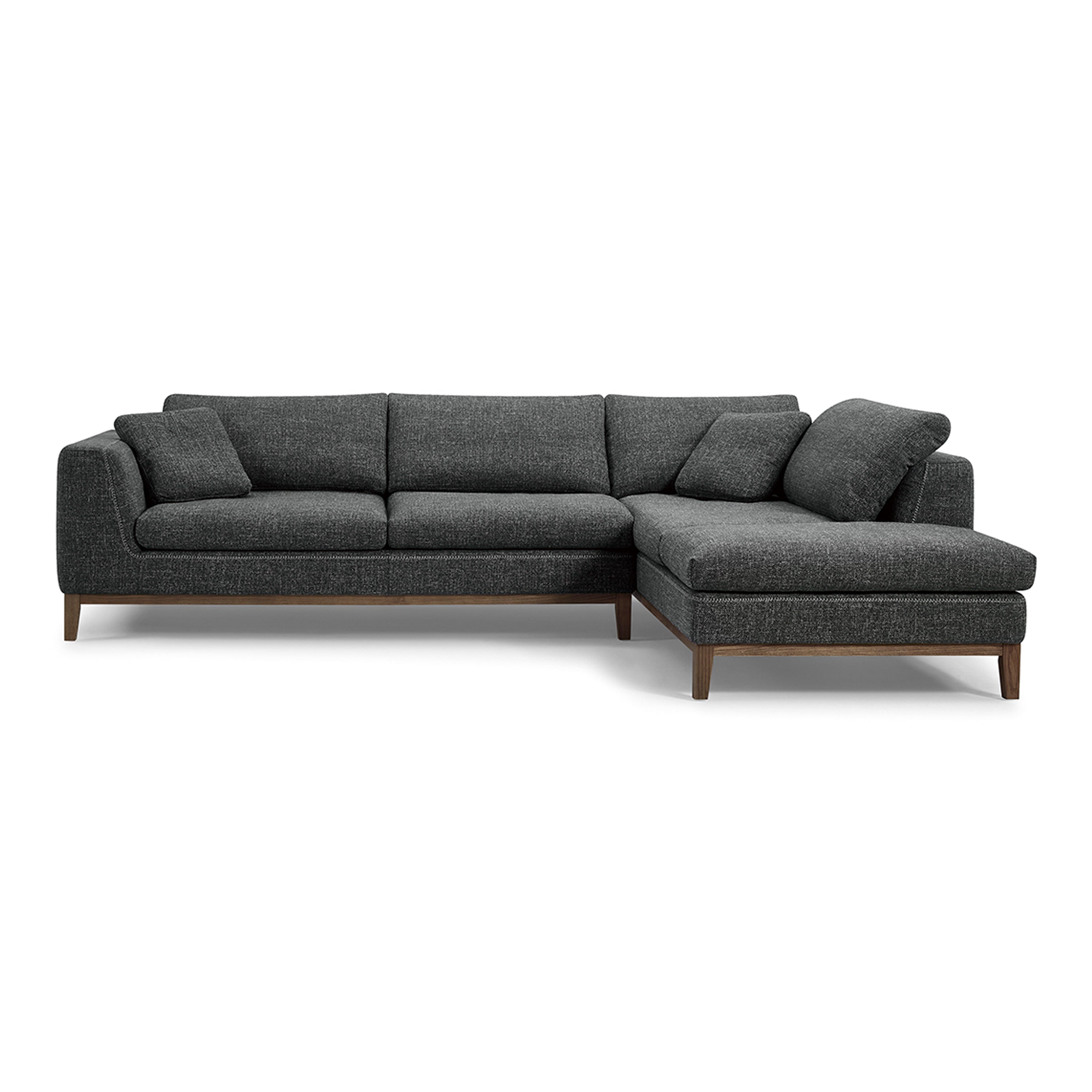 Hickman Modern Fabric Right Facing Sectional Sofa