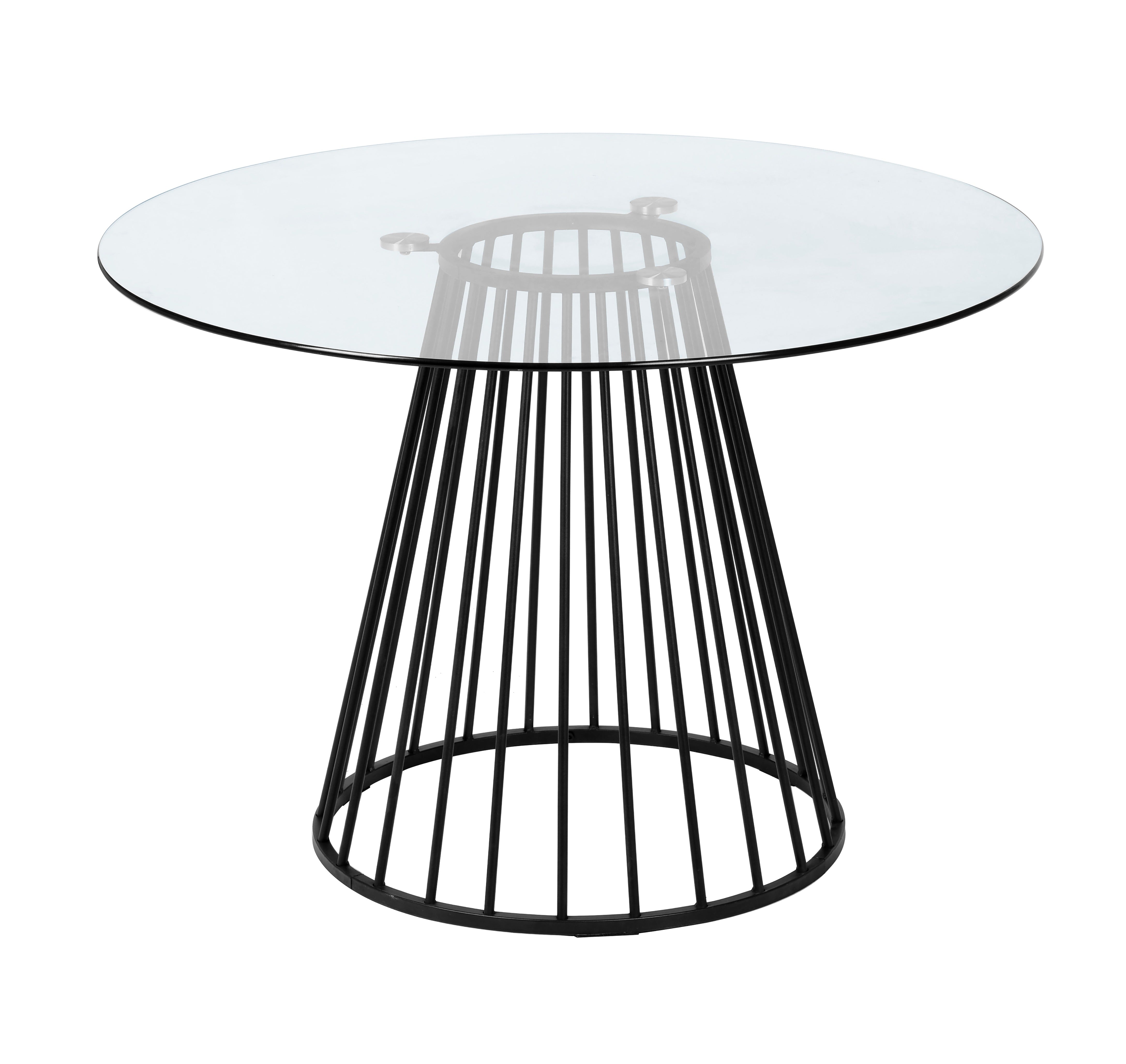 Modrest Holly - Modern Round Clear Glass and Dining Table-Dining Table-VIG-Wall2Wall Furnishings