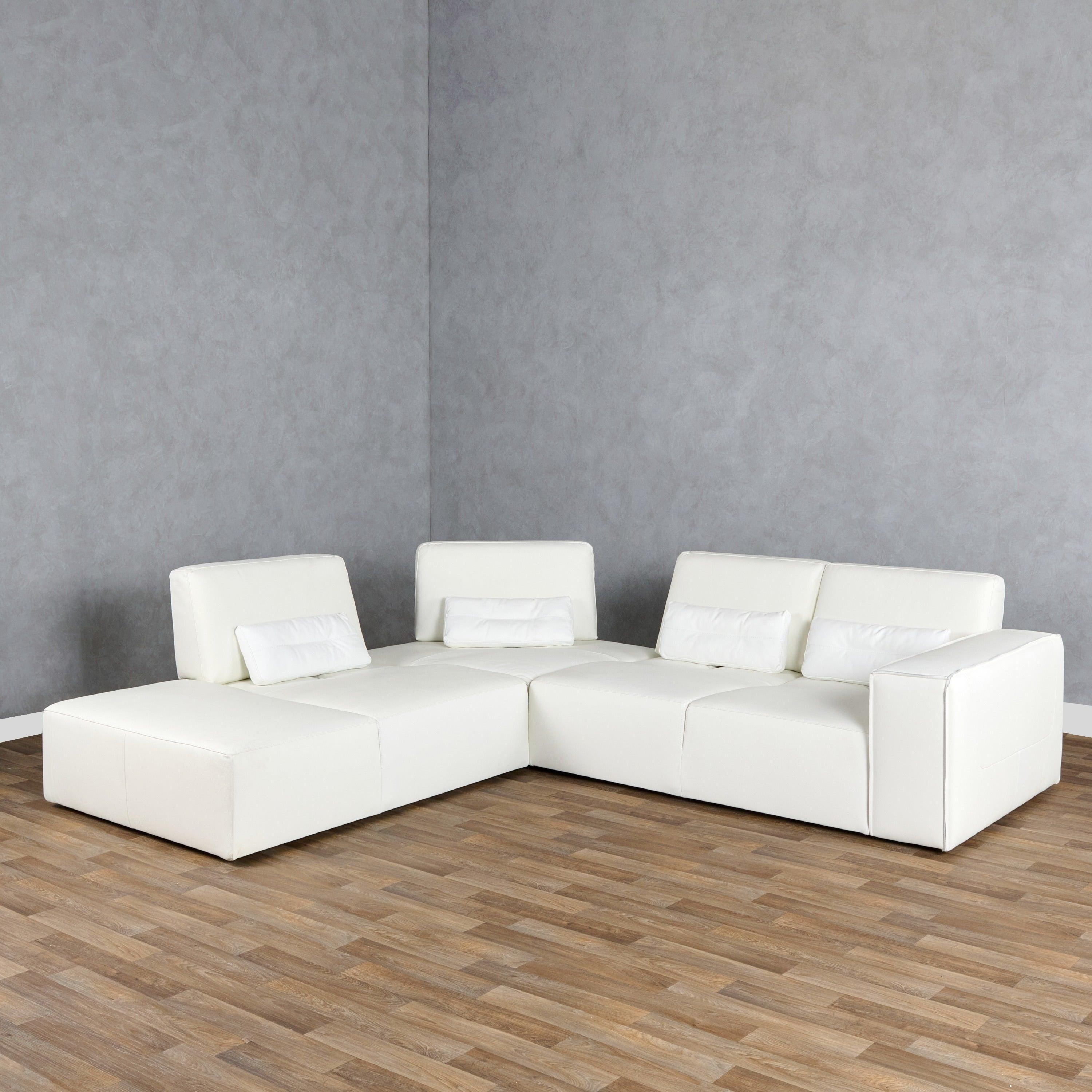 Hollywood Italian Leather LAF Chaise Sectional Sofa