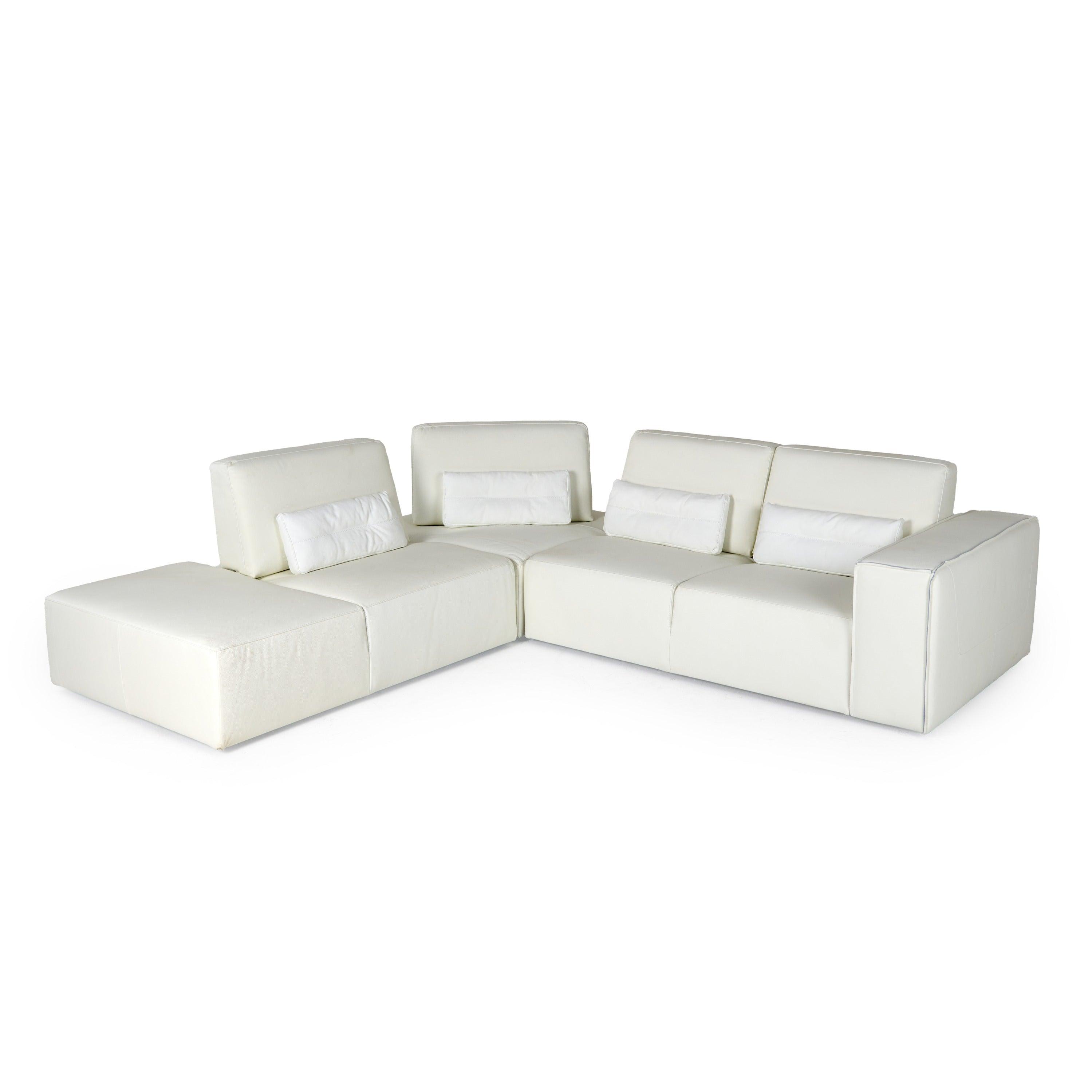 Hollywood Italian Leather LAF Chaise Sectional Sofa