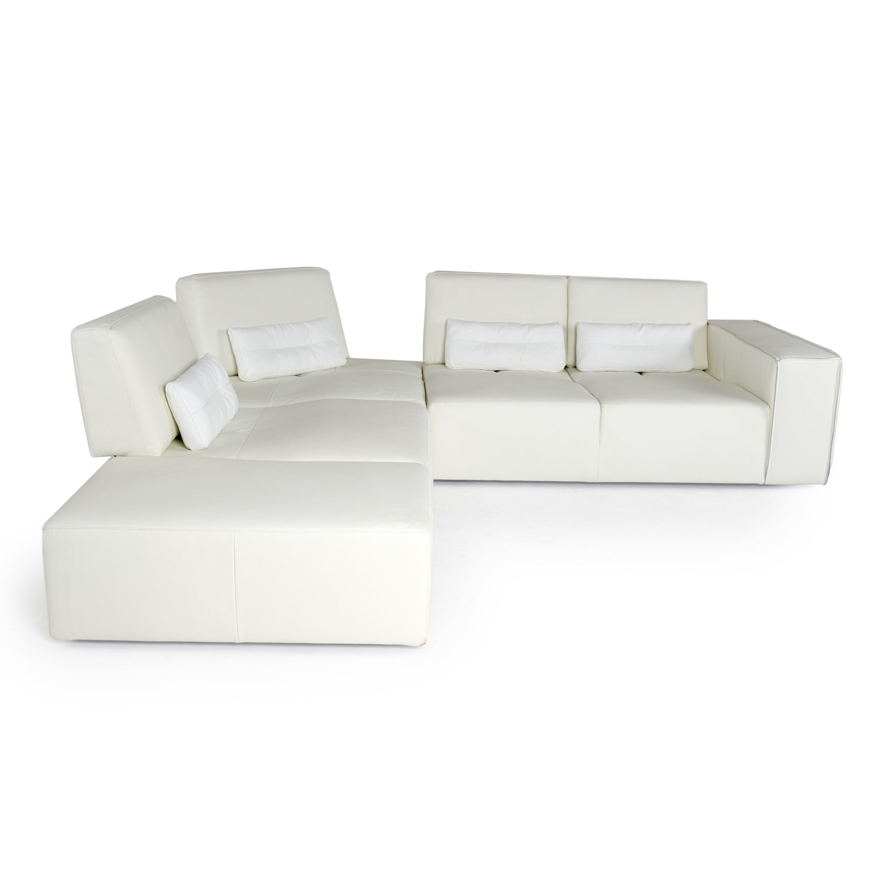 Hollywood Italian Leather LAF Chaise Sectional Sofa