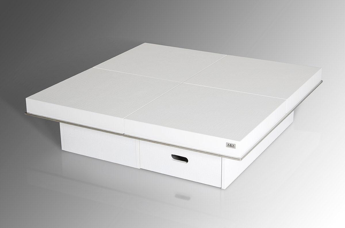 Horizon Modern Crocodile Coffee Table w/ Pull Out Squares