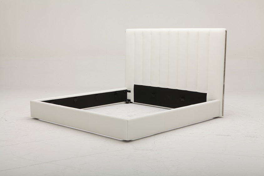 Modrest Valhalla - Contemporary White Fabric Bed-Bed-VIG-Wall2Wall Furnishings