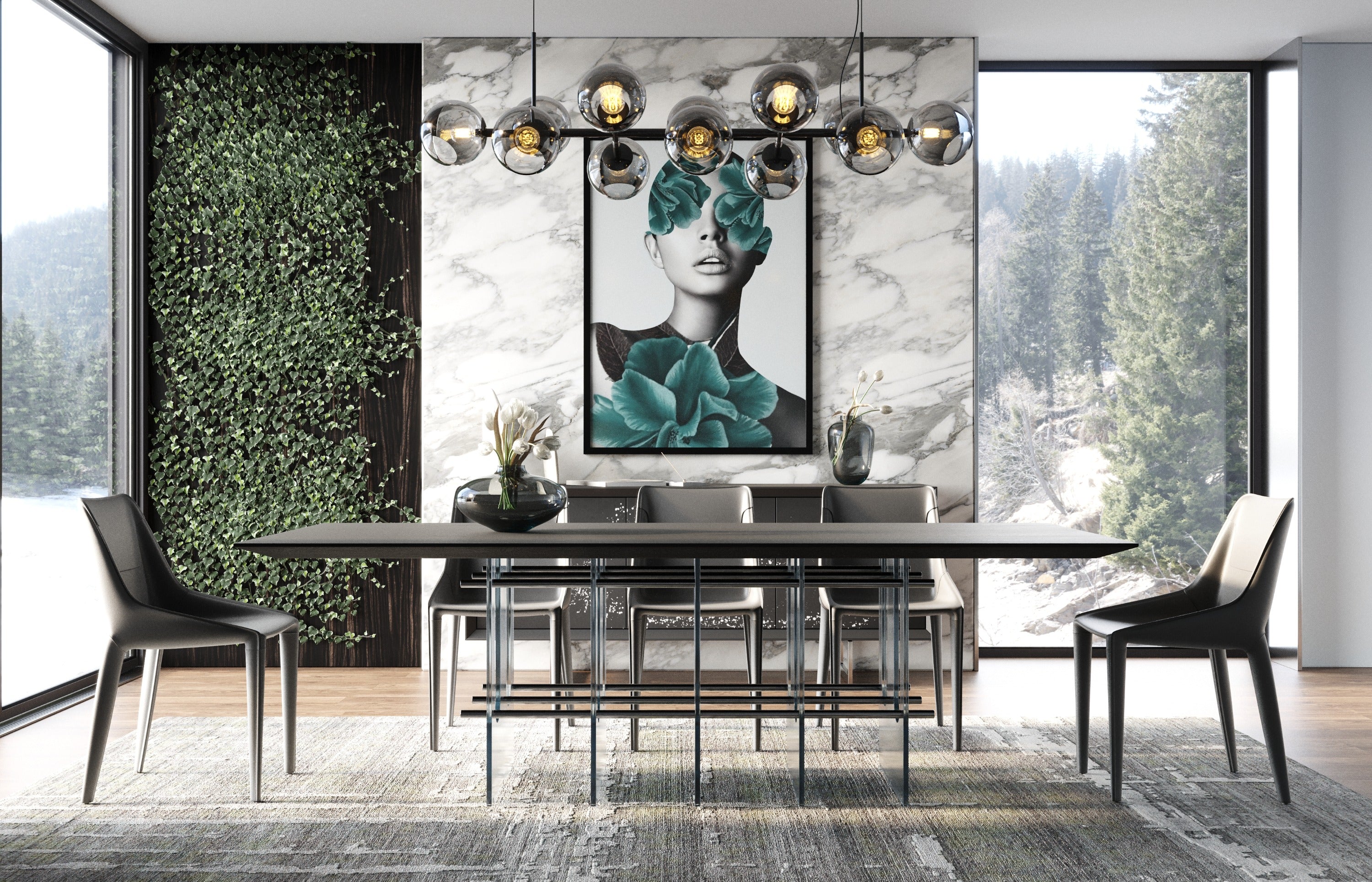 Modrest Inverness Contemporary Acrylic Dining Table