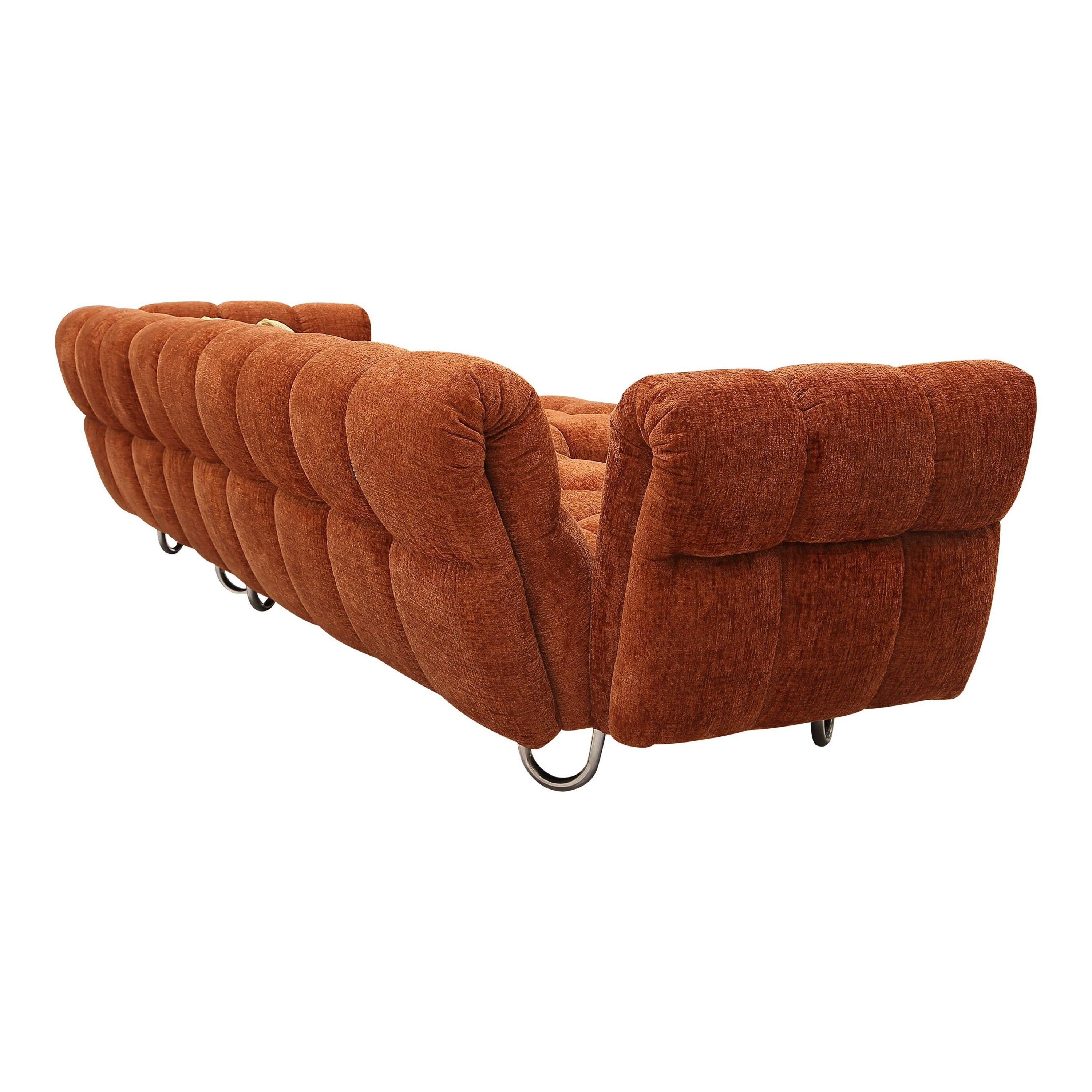 Jacinda Modern Burnt Fabric Left Facing Sectional Sofa and 2 Pillows