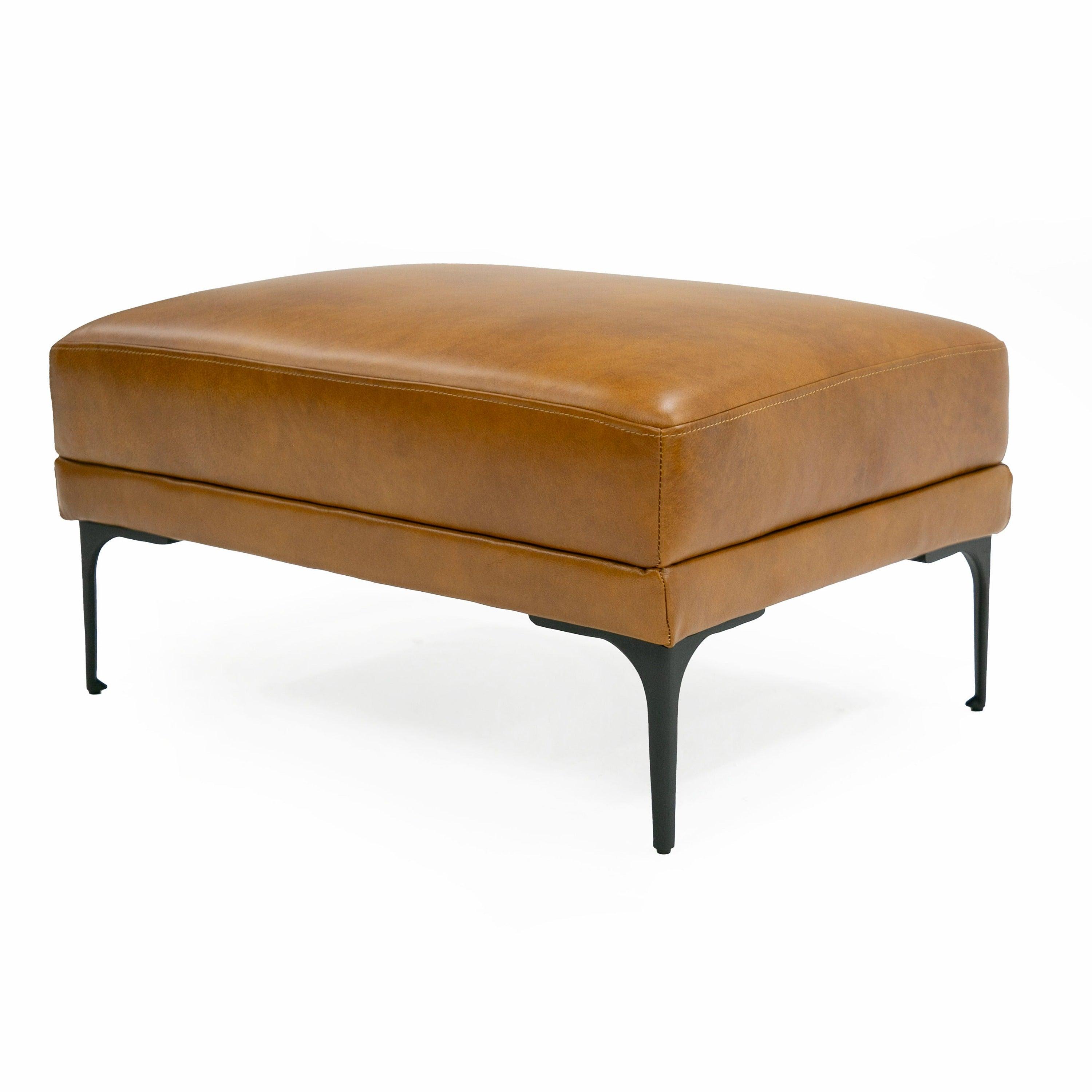 Divani Casa Jacoba Modern Leather Rectangular Ottoman