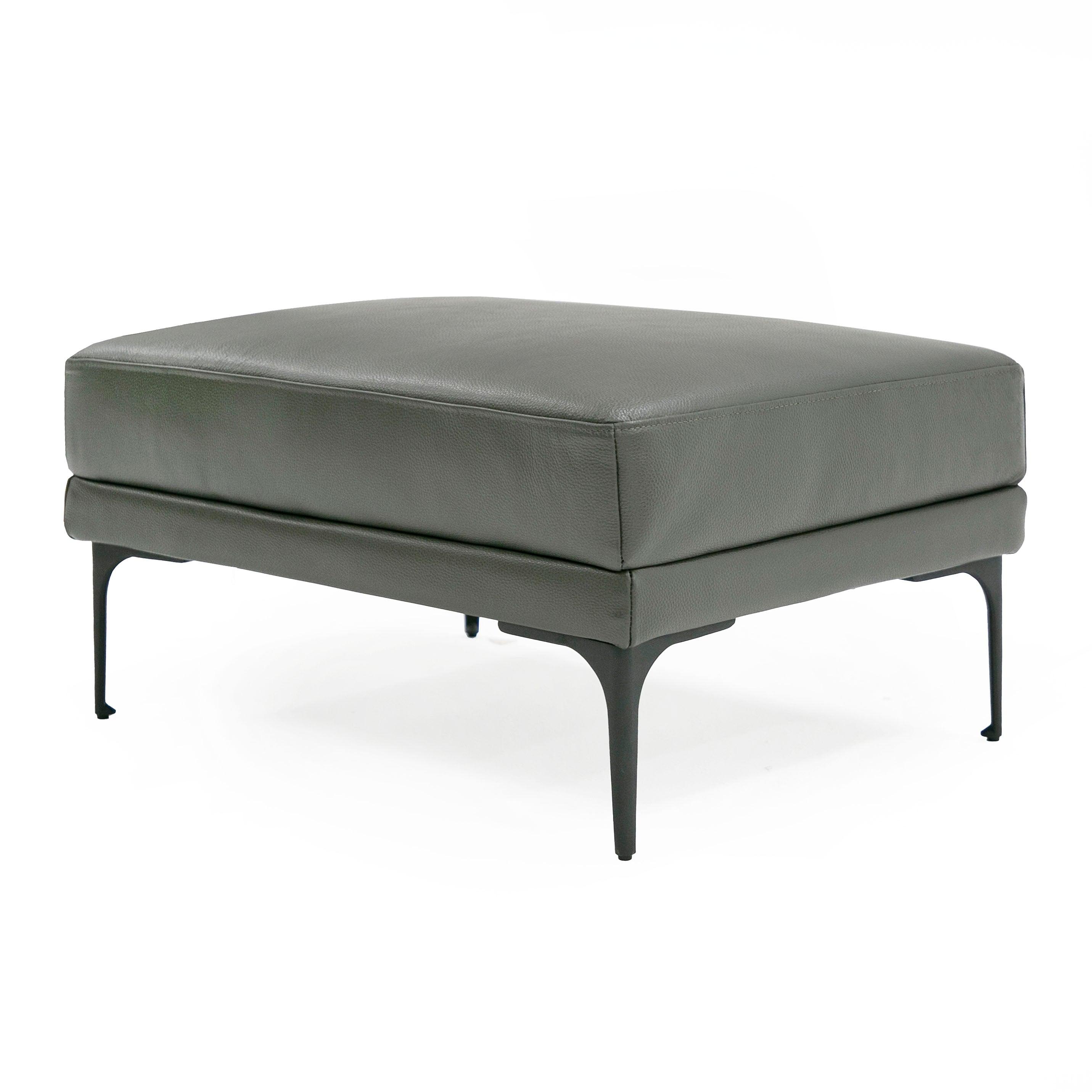 Divani Casa Jacoba - Modern Leather Rectangular Ottoman-Ottoman-VIG-Wall2Wall Furnishings