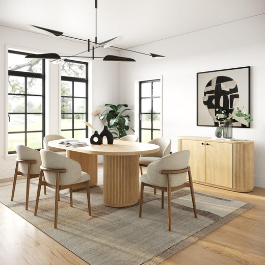 Jacobson Modern Acacia Oval Dining Table