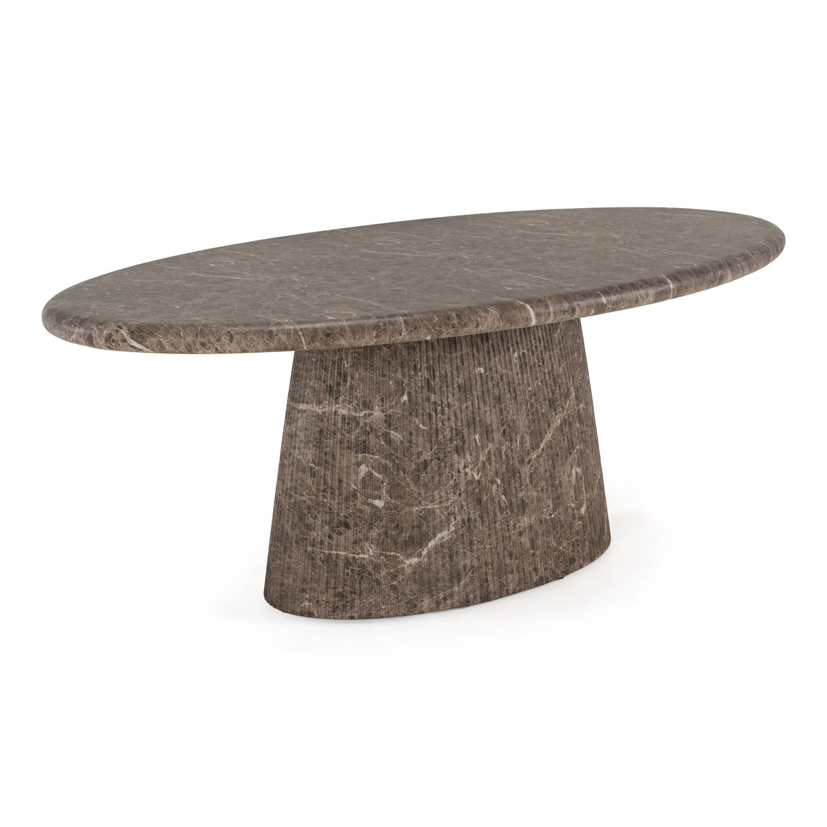 Jaya - Modern Faux Marble Concrete Oval Dining Table