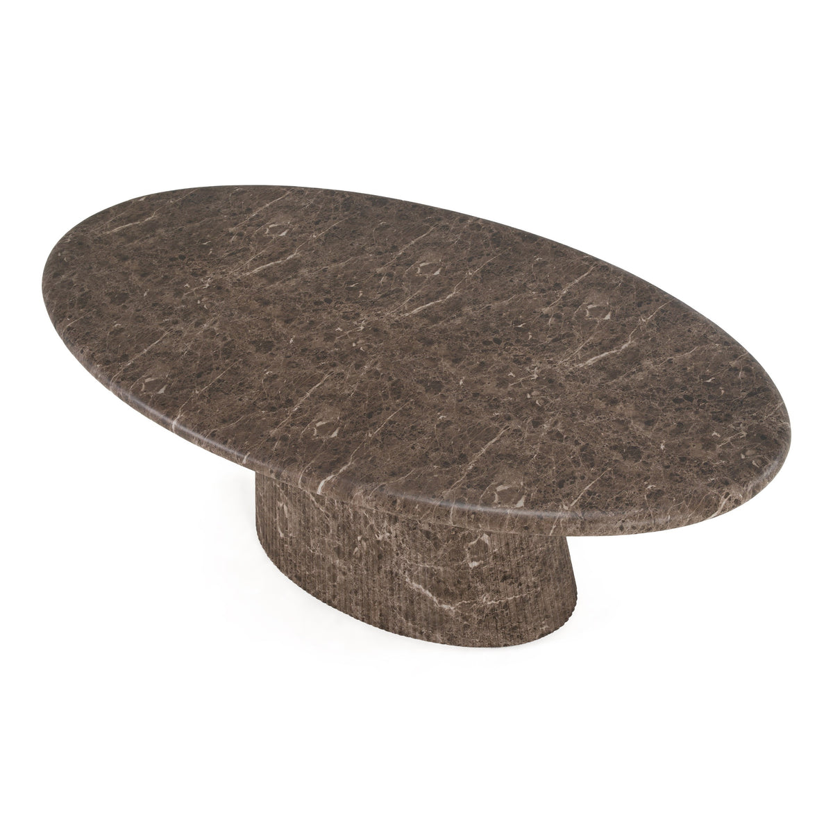 Jaya - Modern Faux Marble Concrete Oval Dining Table