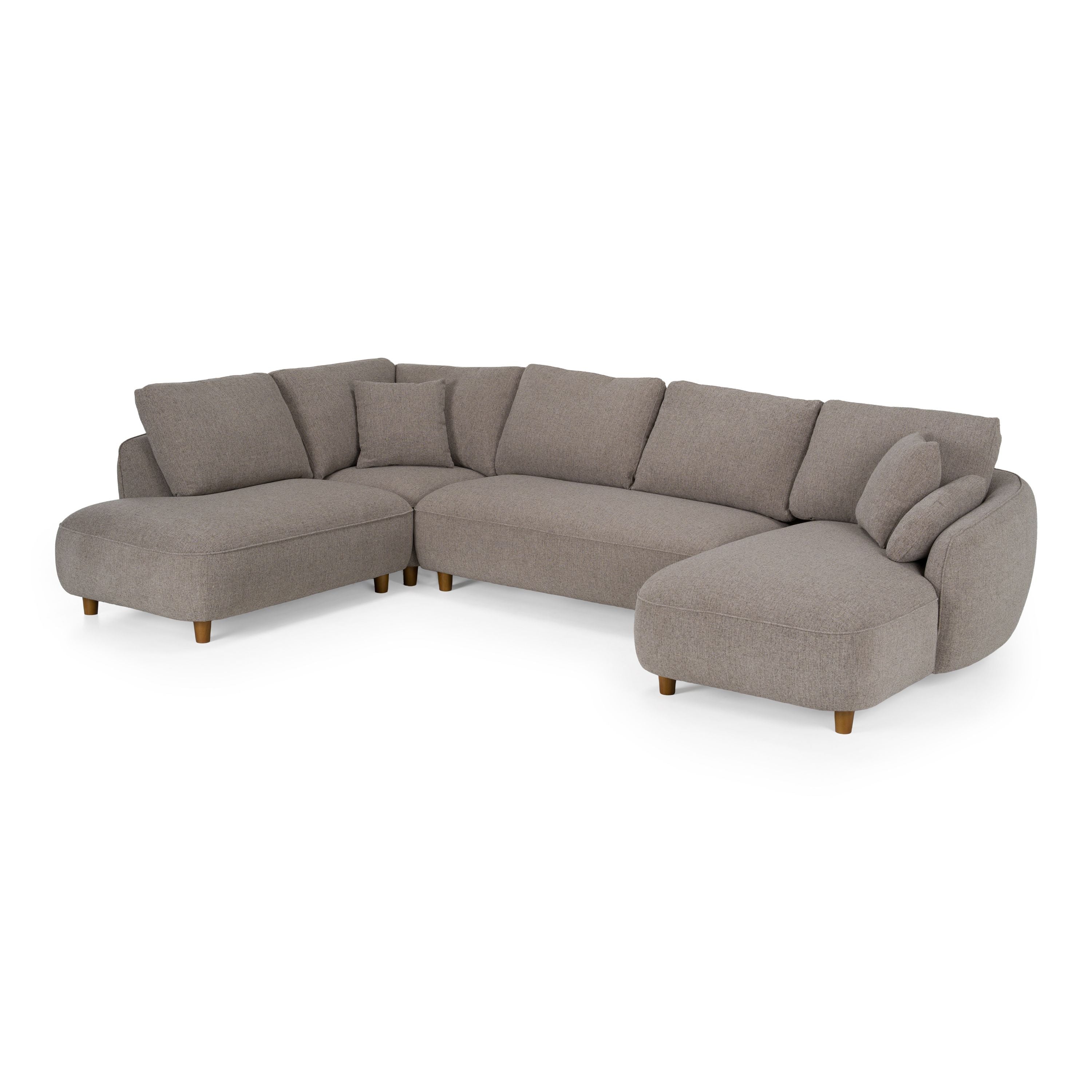 Joslin Modern Fabric U-Shaped Sectional Sofa