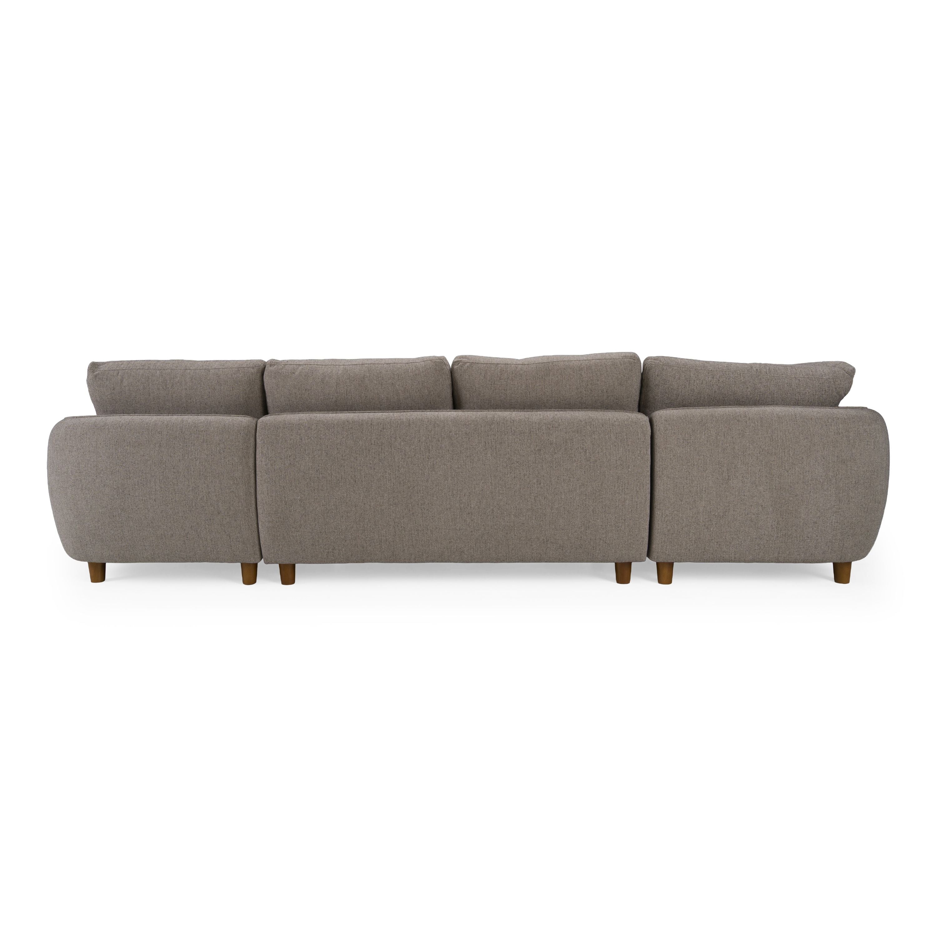 Joslin Modern Fabric U-Shaped Sectional Sofa