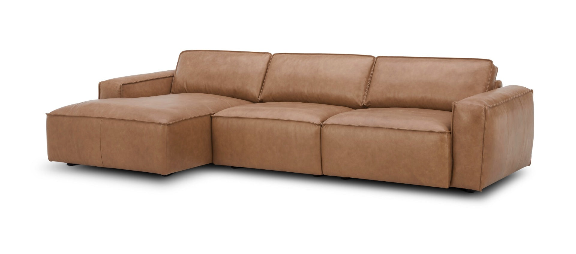 Modrest Cambria - Modern LAF Cognac Leather Sectional Sofa-Sectional Sofa-VIG-Wall2Wall Furnishings