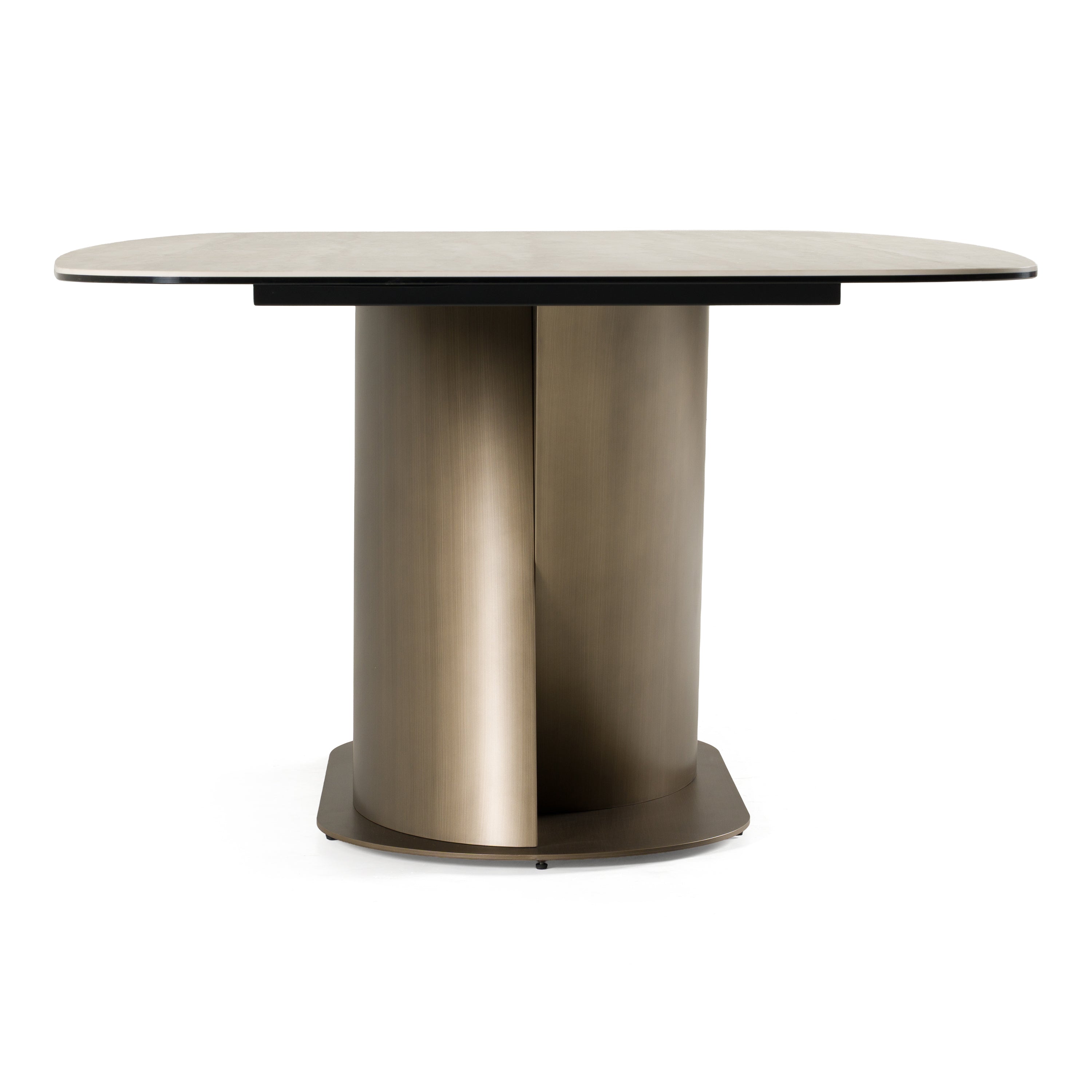 Kiefer Modern Faux Travertine Ceramic Dining Table