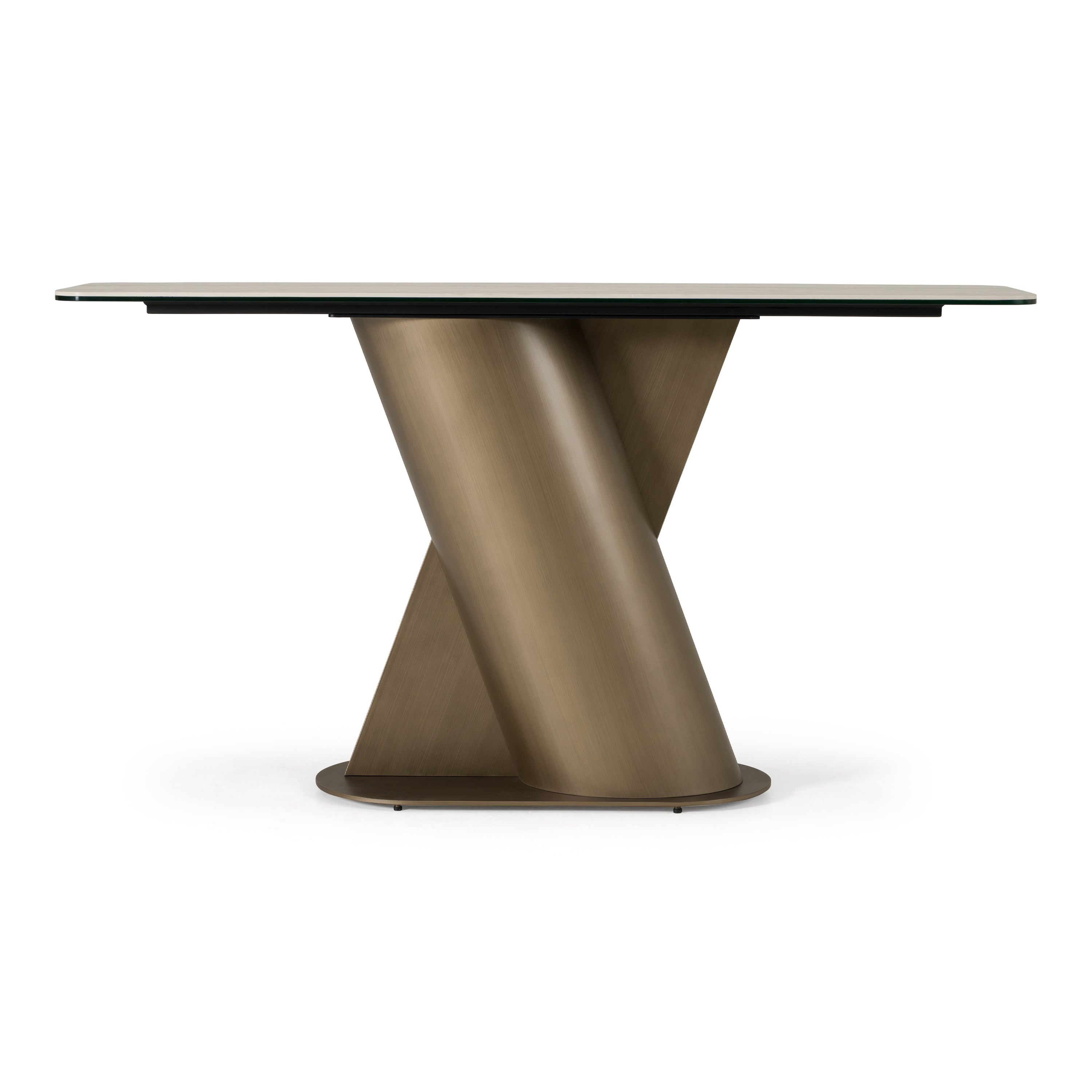 Kiefer Modern Faux Travertine Ceramic Console Table