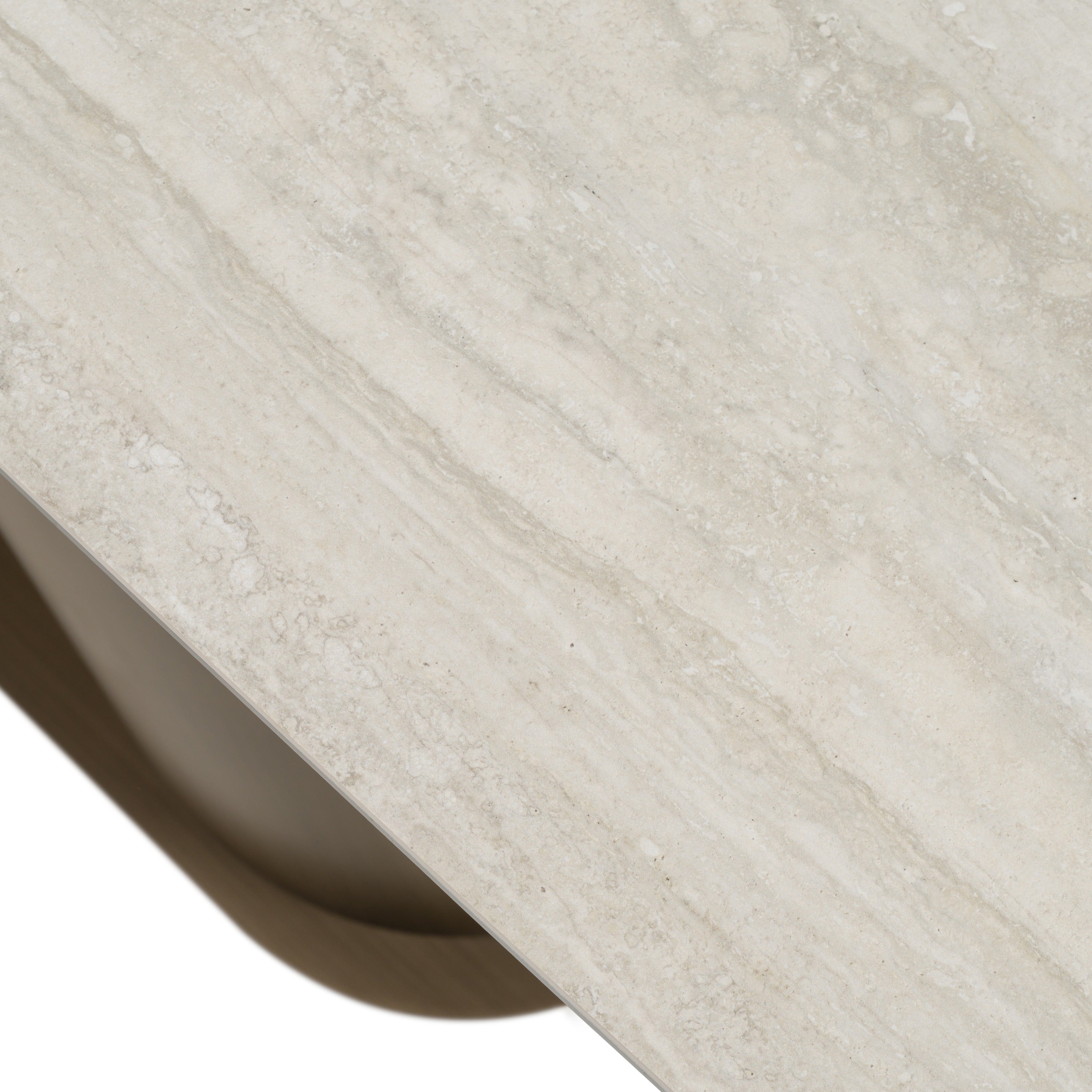Kiefer Modern Faux Travertine Ceramic Console Table