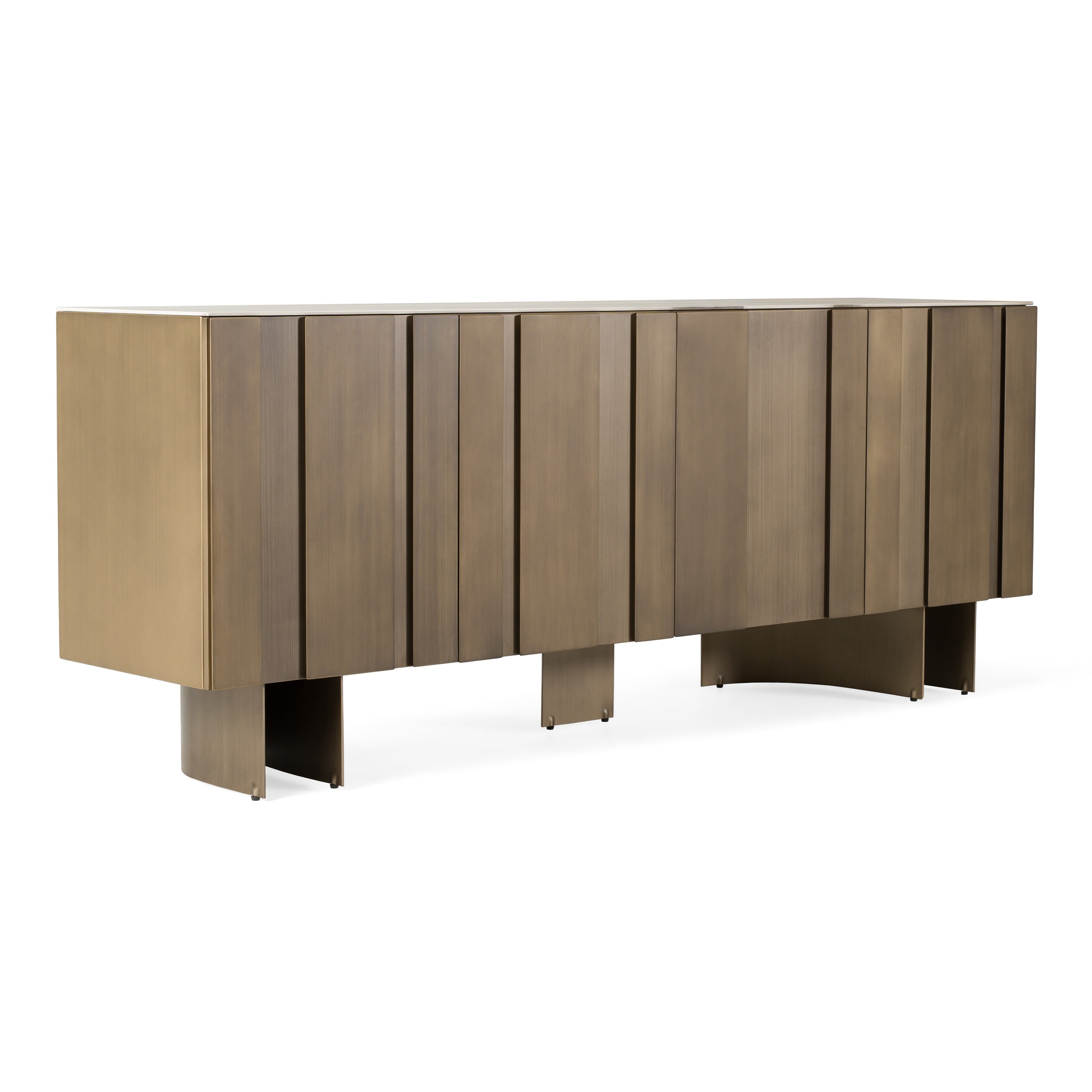 Kiefer Modern Faux Travertine Ceramic Buffet