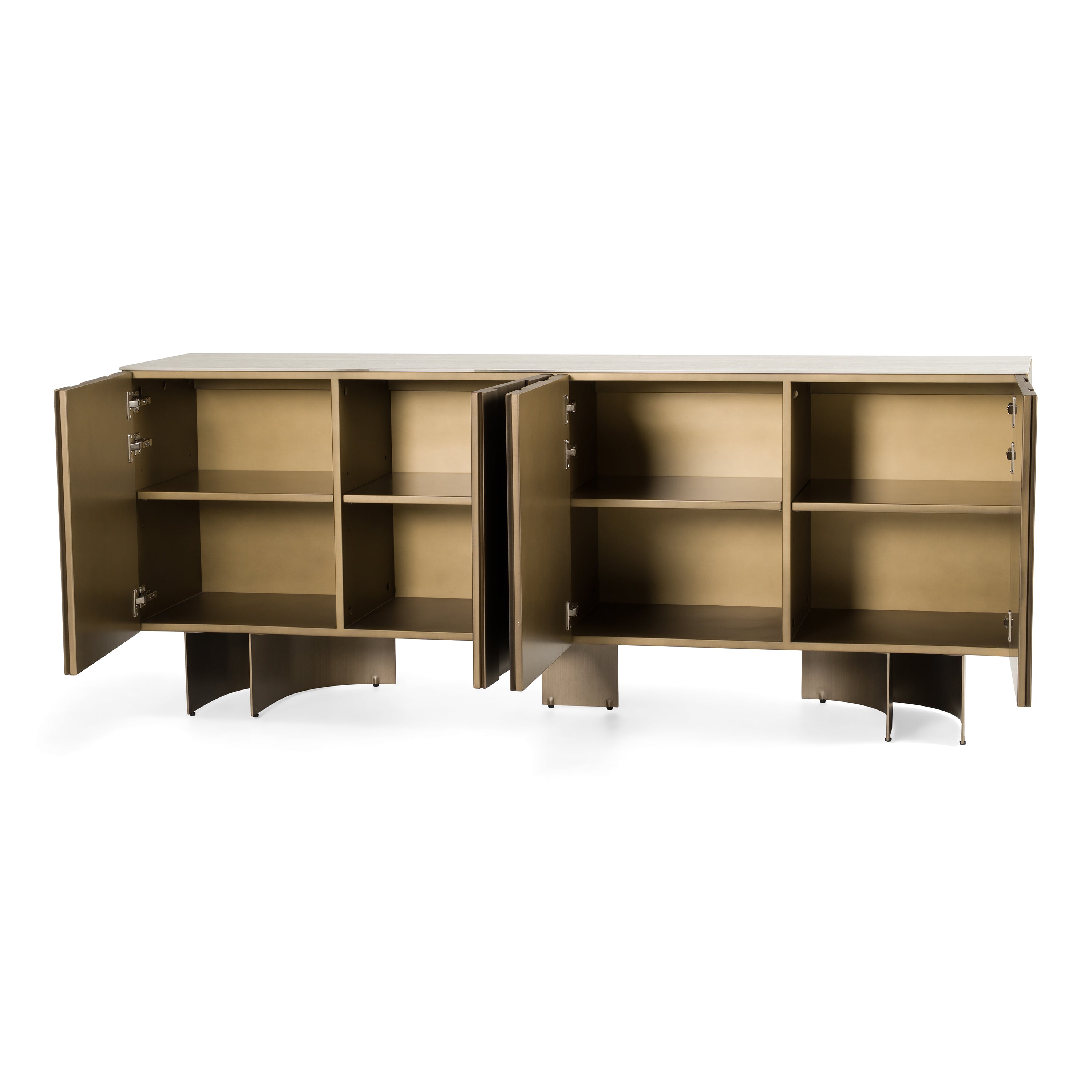 Kiefer Modern Faux Travertine Ceramic Buffet