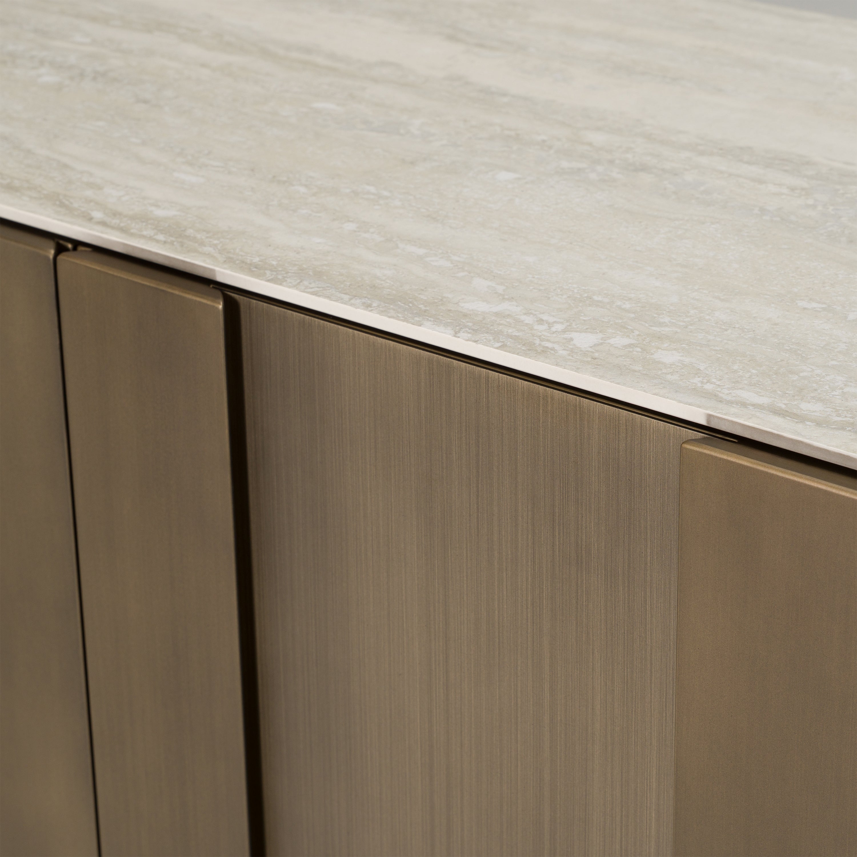 Kiefer Modern Faux Travertine Ceramic Buffet