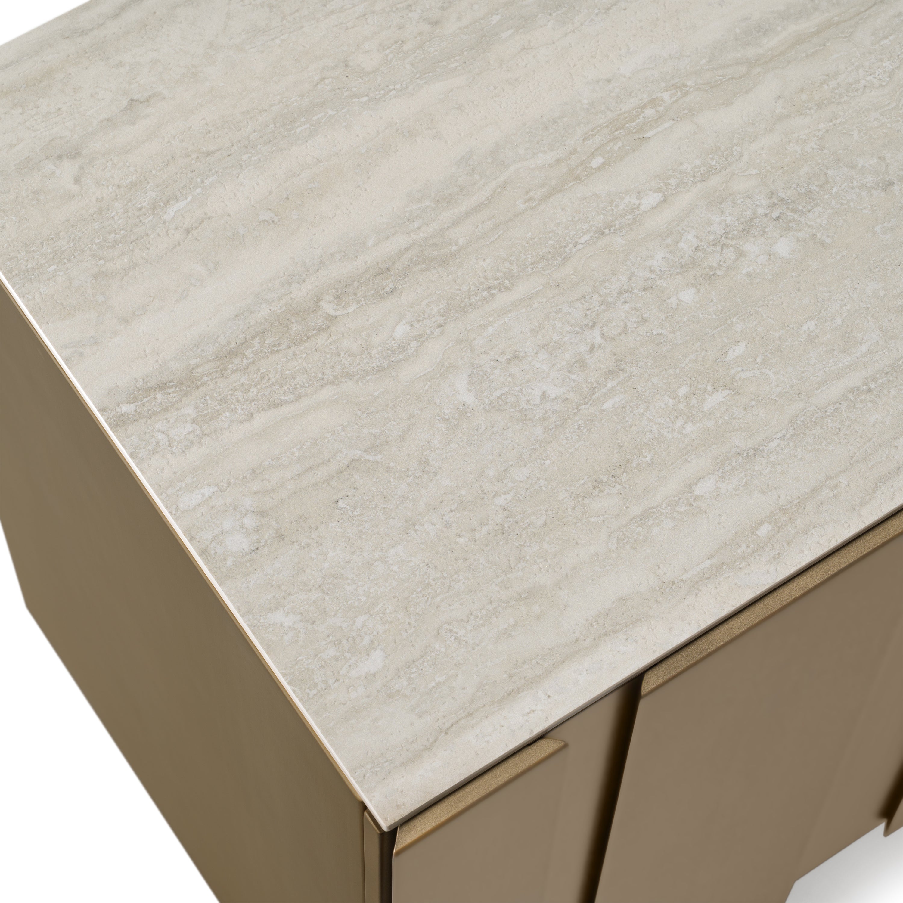 Kiefer Modern Faux Travertine Ceramic Buffet